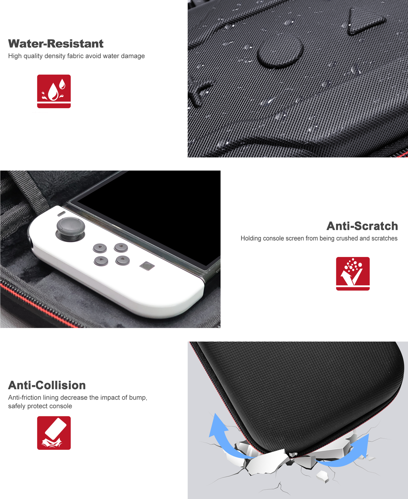 Switch 2 Case for Nintendo Switch 2025/Switch/OLED-Waterproof Travel Carry Case