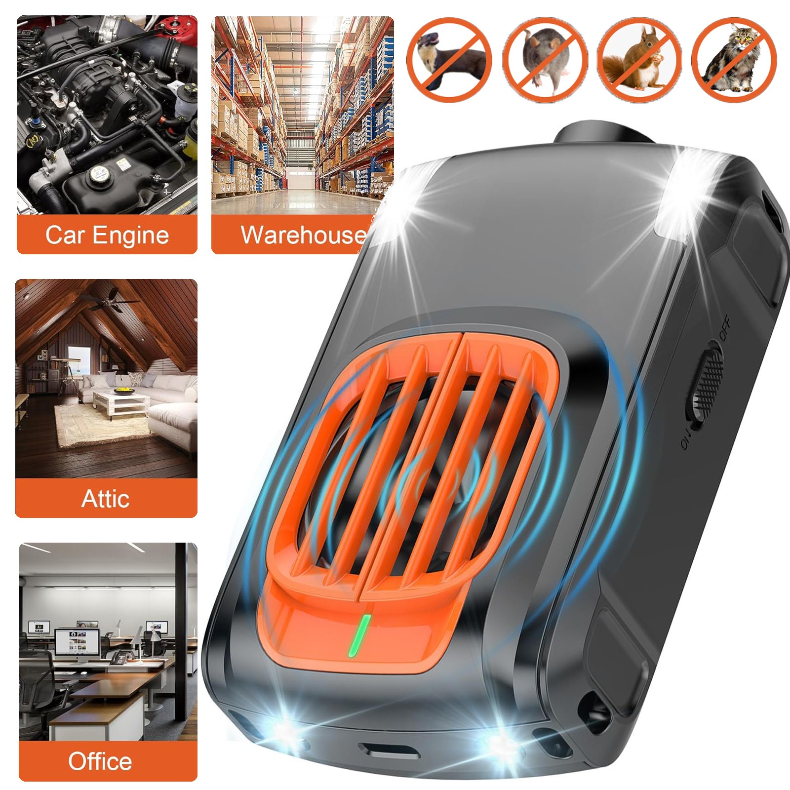 Ultrasonic Mouse Repeller For Car Under Hood Rat Rodent Pest Animal Deterrent