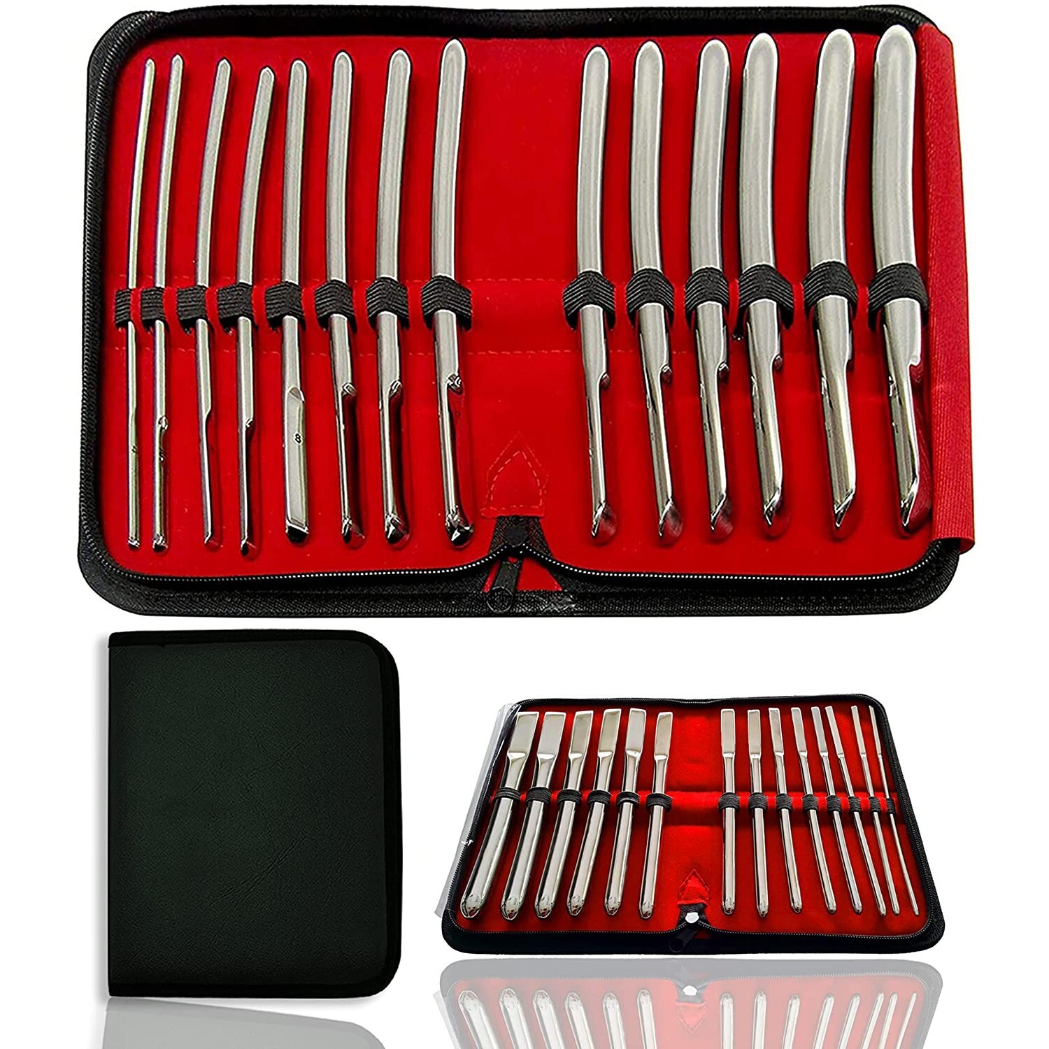 AAProTools Hegar Dilator Set of 14 Pieces Single Ended Dilator + Case