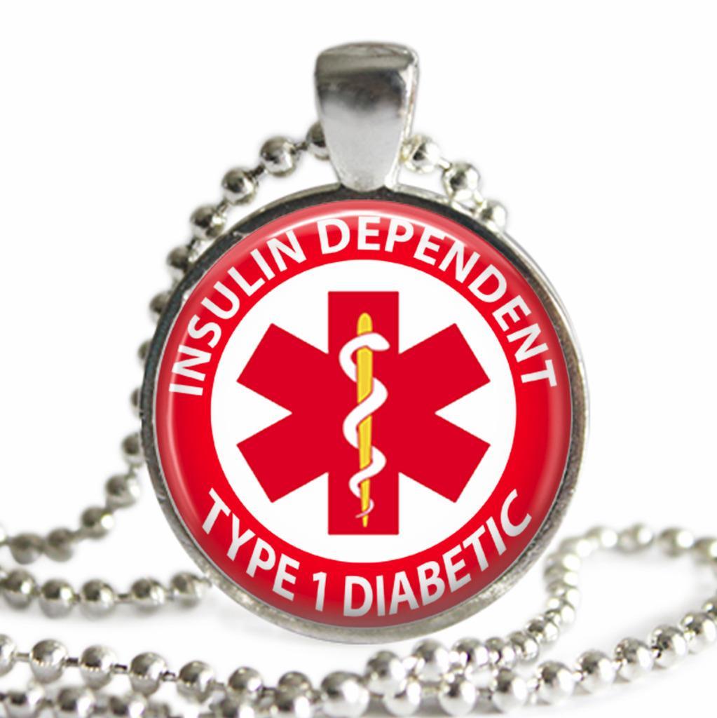 Medical Alert Type 1 Diabetic Insulin Dependent Necklace or Key Chain