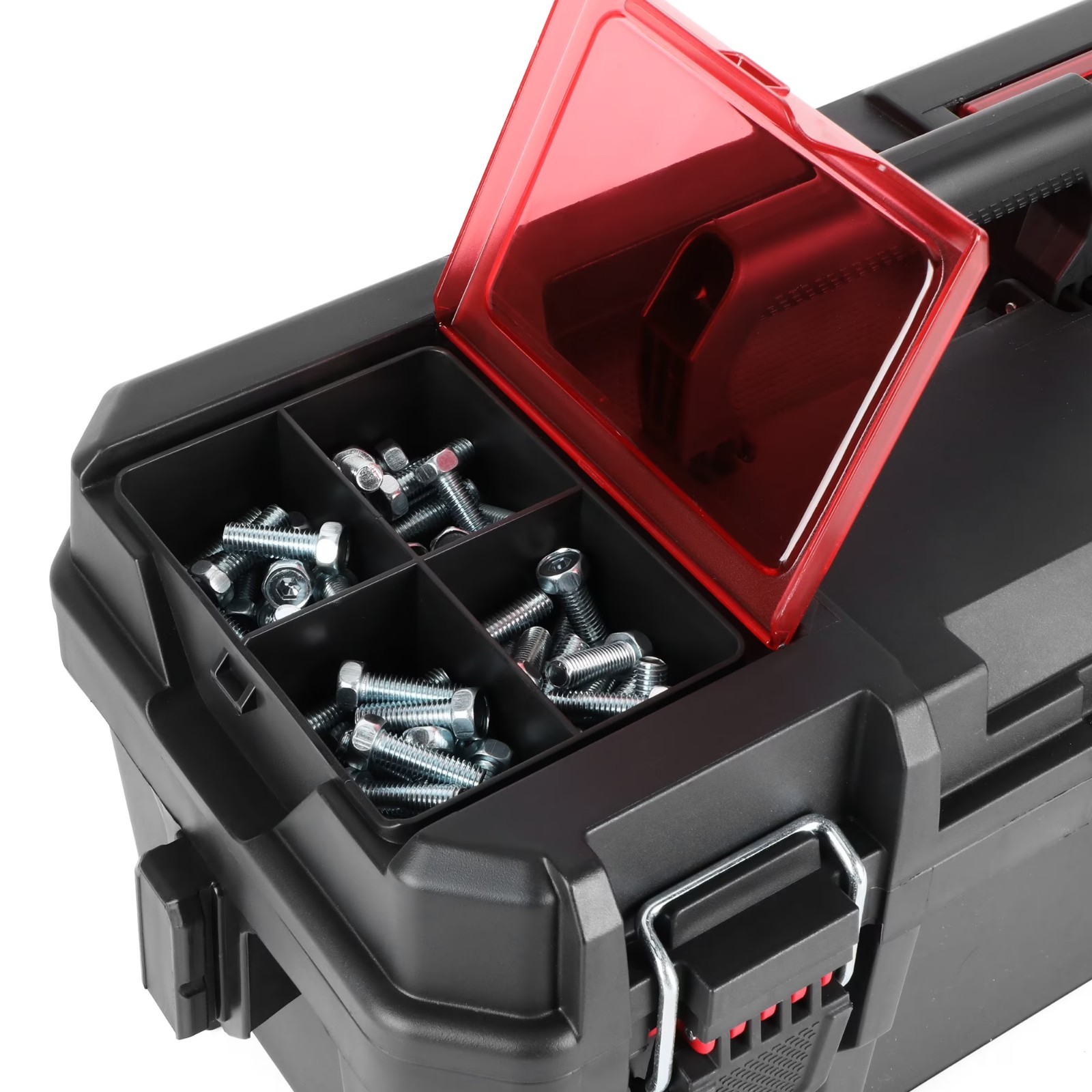 Hyper Tough 16-Inch Toolbox – Heavy-Duty Resin Storage with Padlock Security