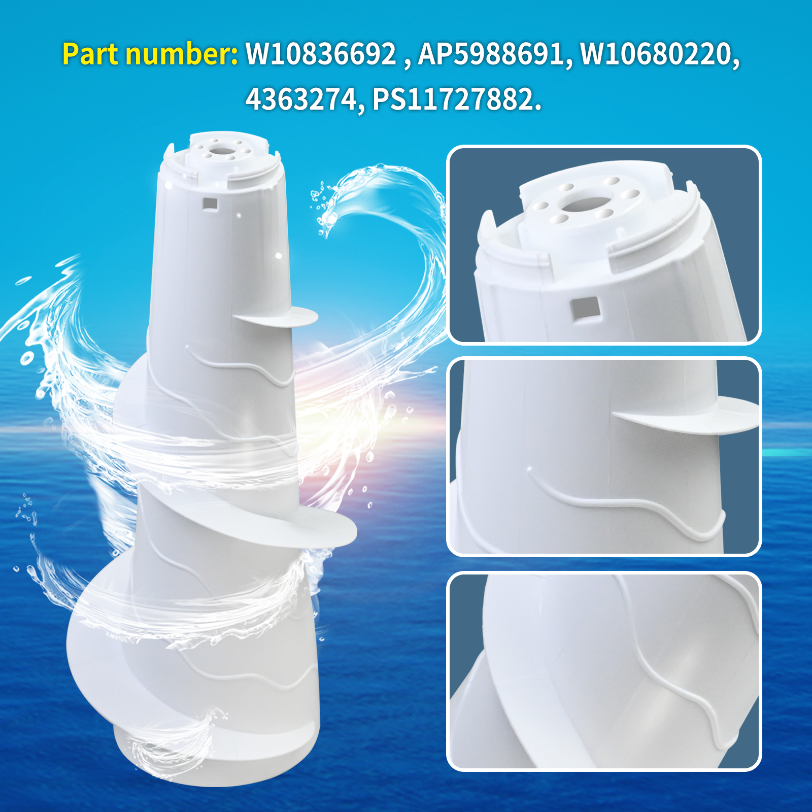 For Whirlpool Washer Washing Machine Agitator W10836692