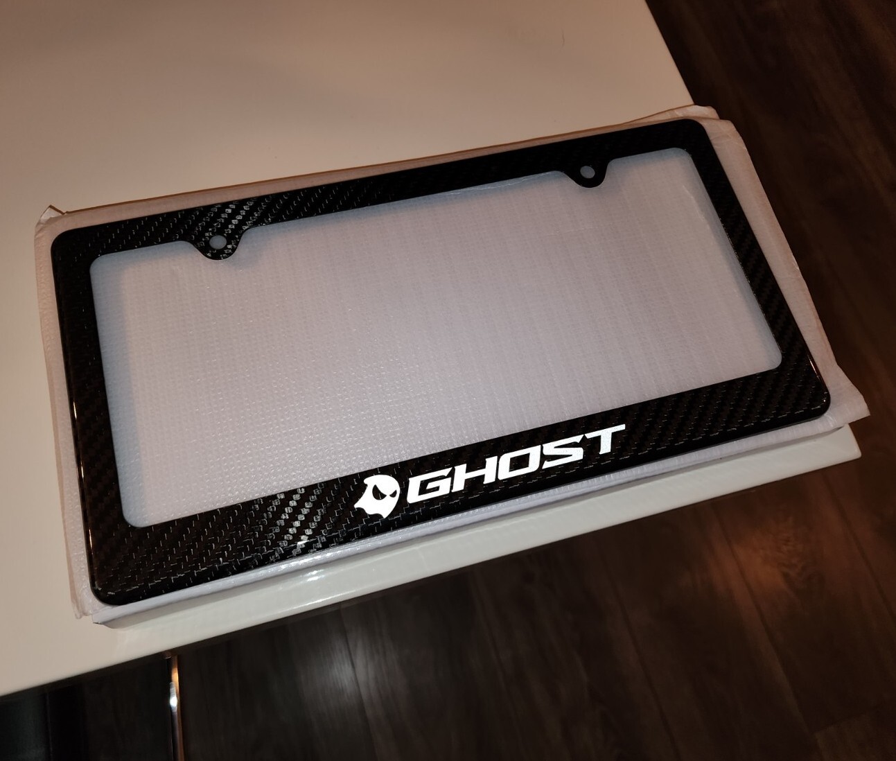 Ghost Logo Street Racing Carbon Fiber License Plate Frame Premium Carbon