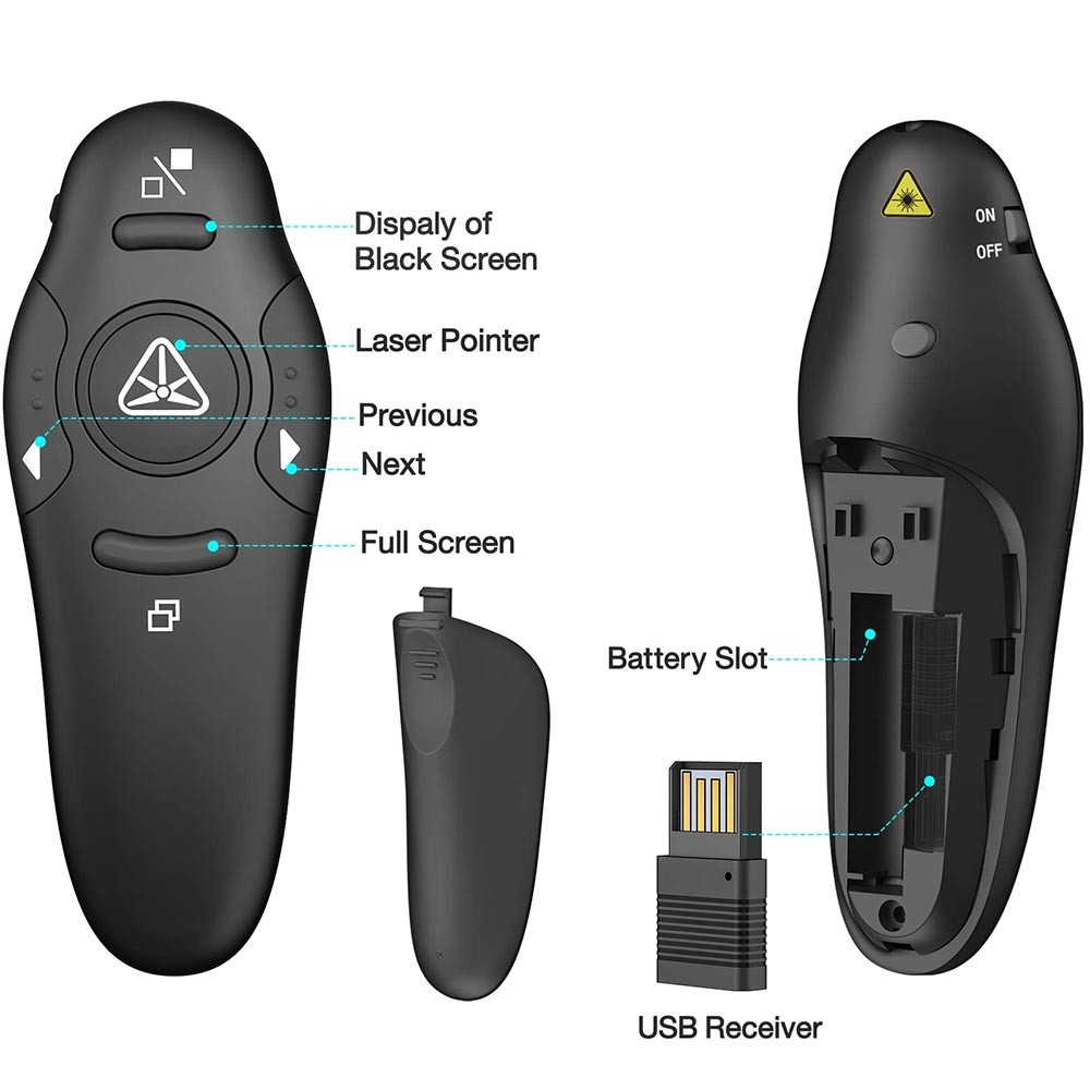 User-Friendly Sturdy High-Performance Multi-Functional Wireless Presenter Remote