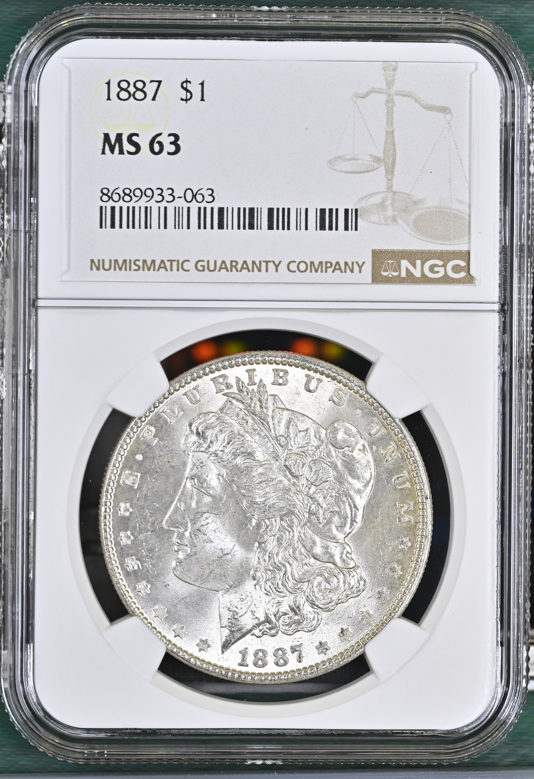 1887 Morgan Silver Dollar NGC MS-63