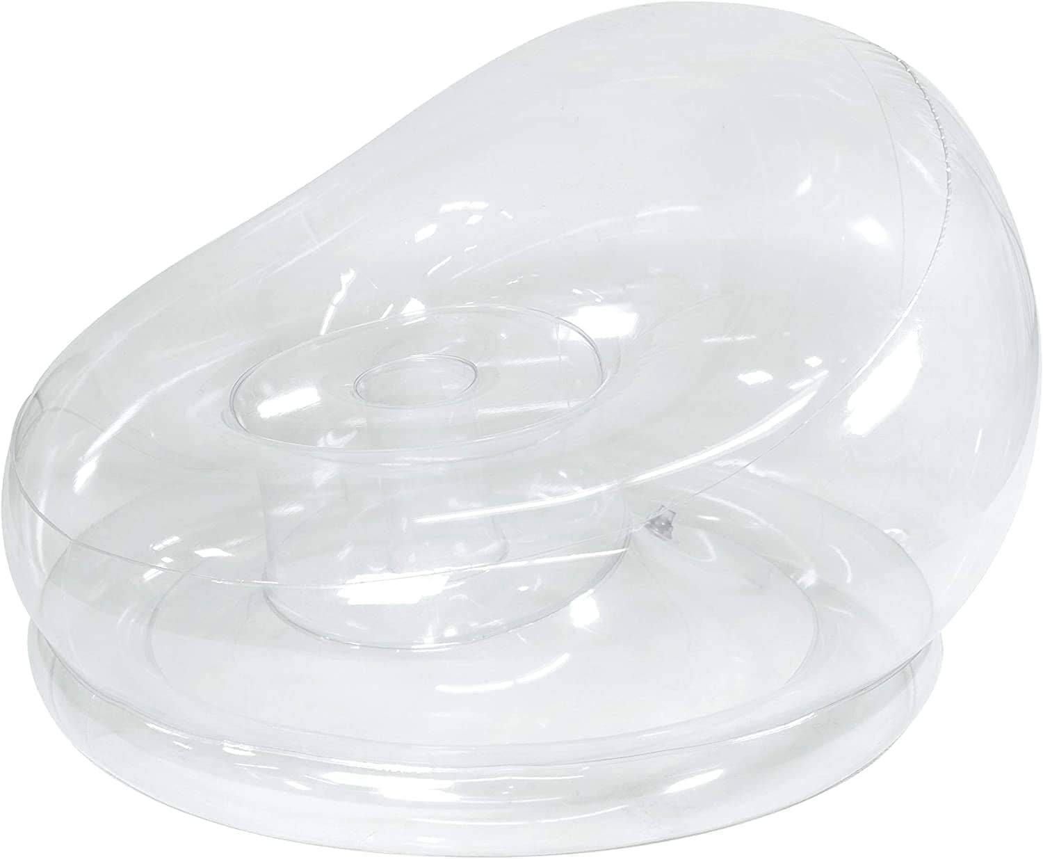 Clear Inflatable Chair – 100% Waterproof PVC Supports 250 lbs Portable Floor ...