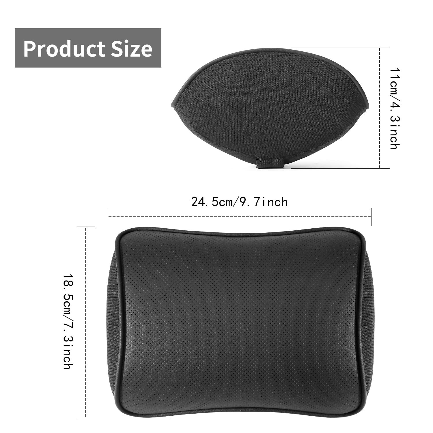 Car Headrest Pillow, Soft Memory Foam Car Neck Pillow with Adjustable Strap, ...