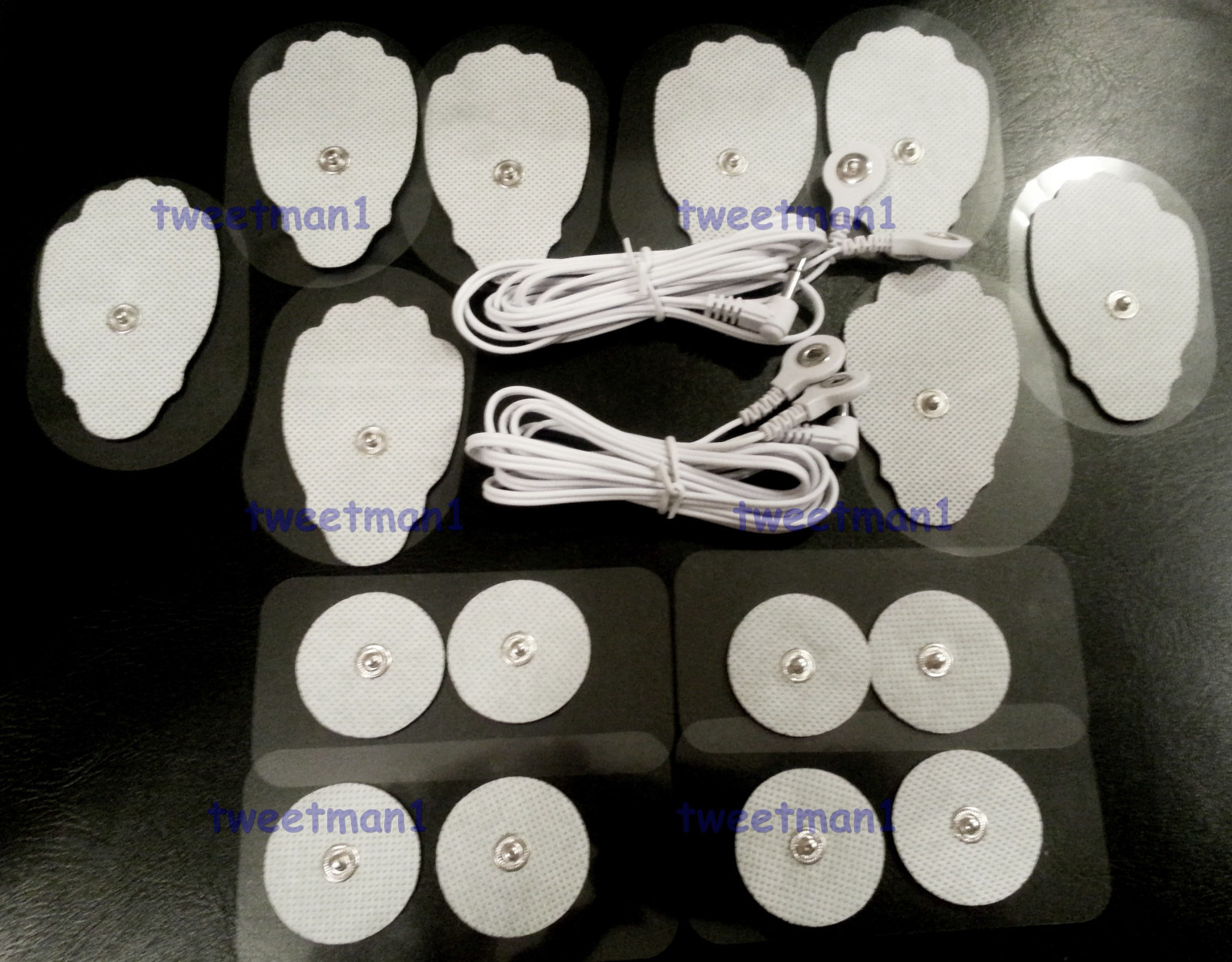 2 ELECTRODE DUAL LEAD WIRES 3.5mm + (8LG + 8SM) MASSAGE PADS FOR IREST MASSAGER
