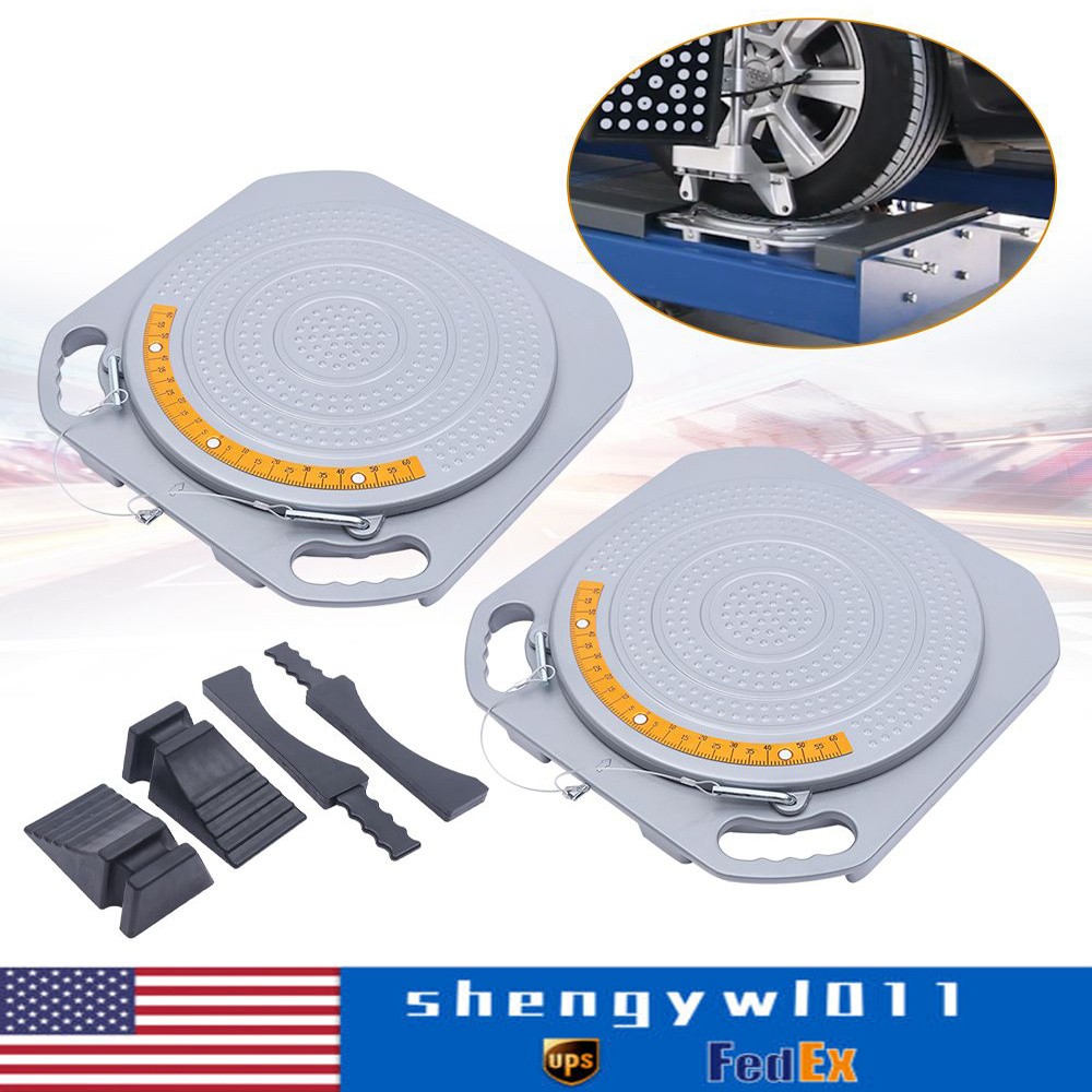NEW 2x Wheel Car Truck Front End Wheel Alignment Turntable Turn Plates Tool Kit