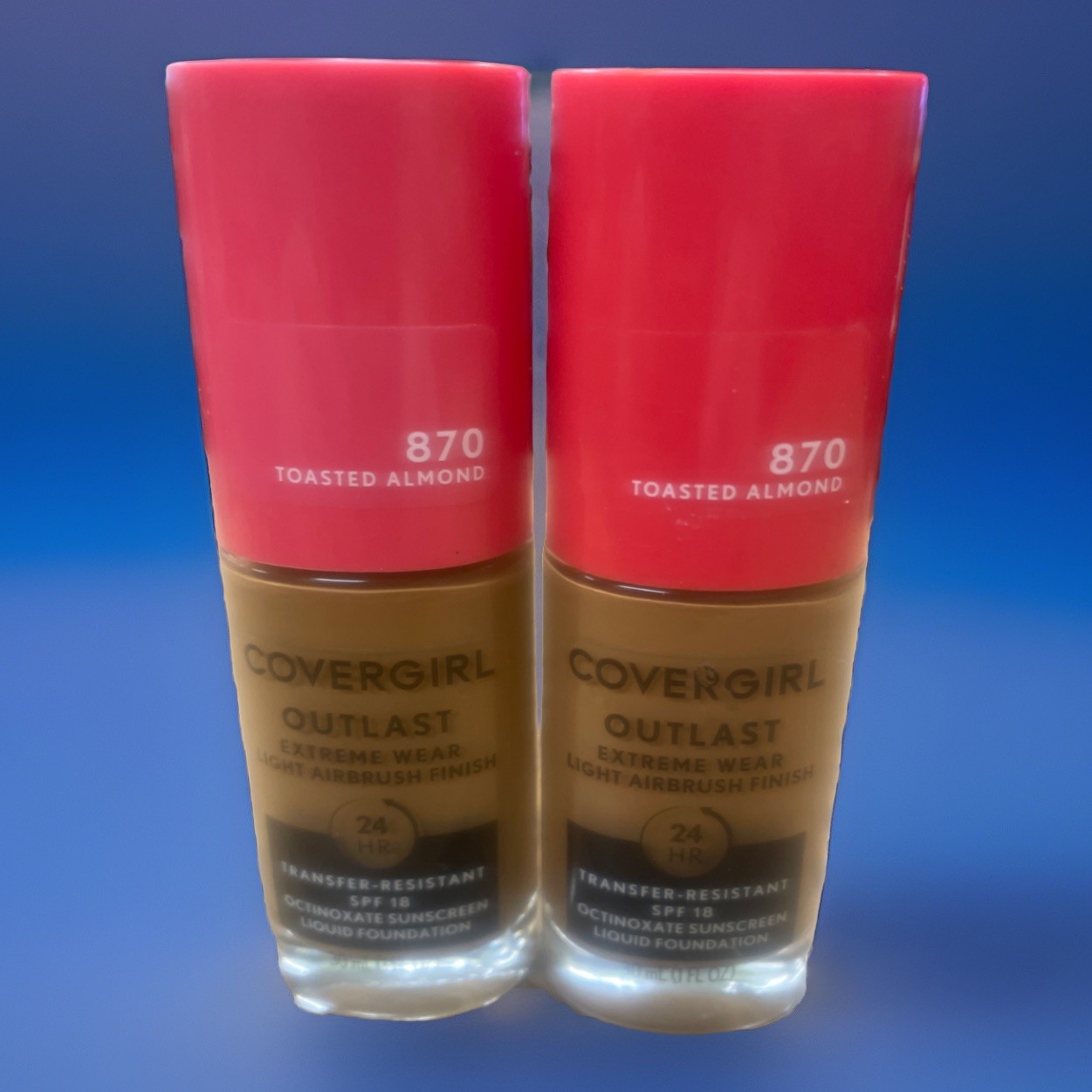 COVERGIRL Outlast Extreme Wear 3-in-1 Foundation 870 Toasted Almond 1oz Lot Of 2