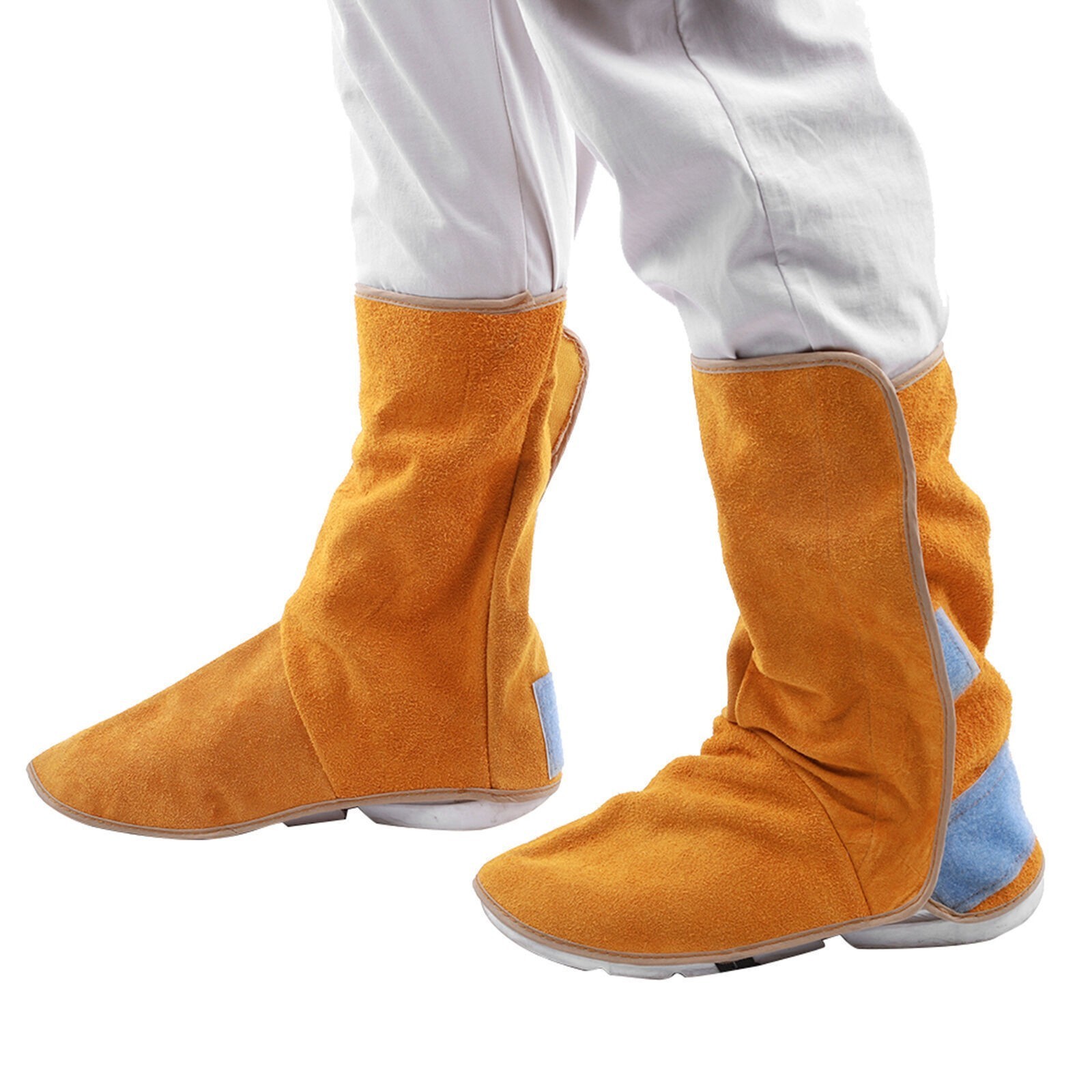 1Pair Cowhide Heat Resistant FlameRetardant Welding Boot Cover Welder Leg Foot