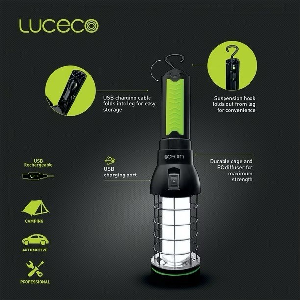 Luceco Rechargeable Olympia Tripod 360° Work Light Twin Pack