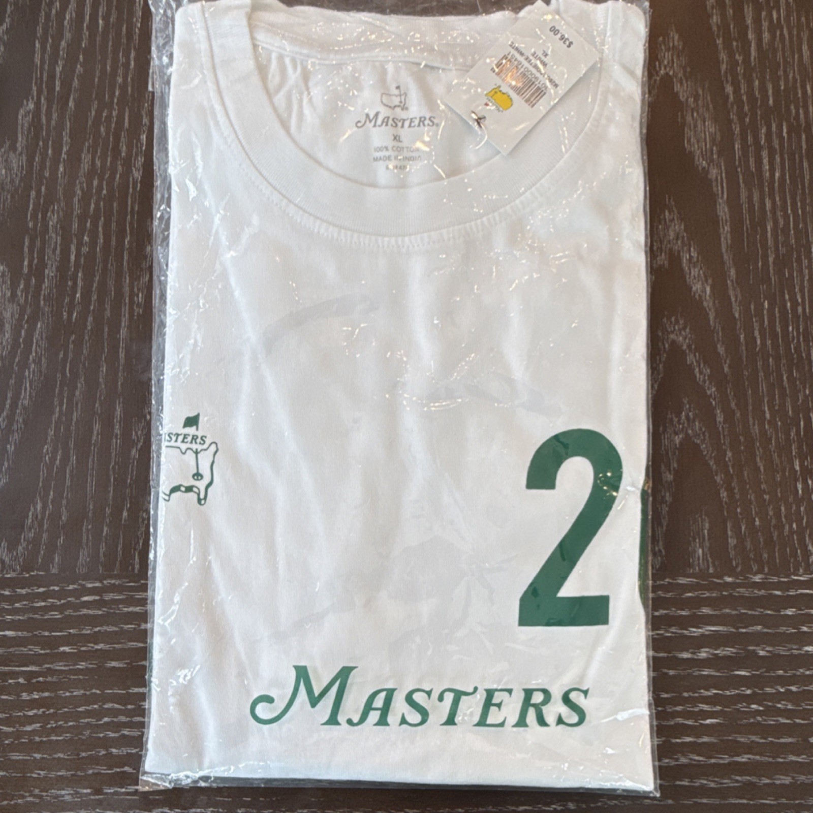 Masters White XL Golf Shirt Officially Licensed Caddie Masters Tournament Tee