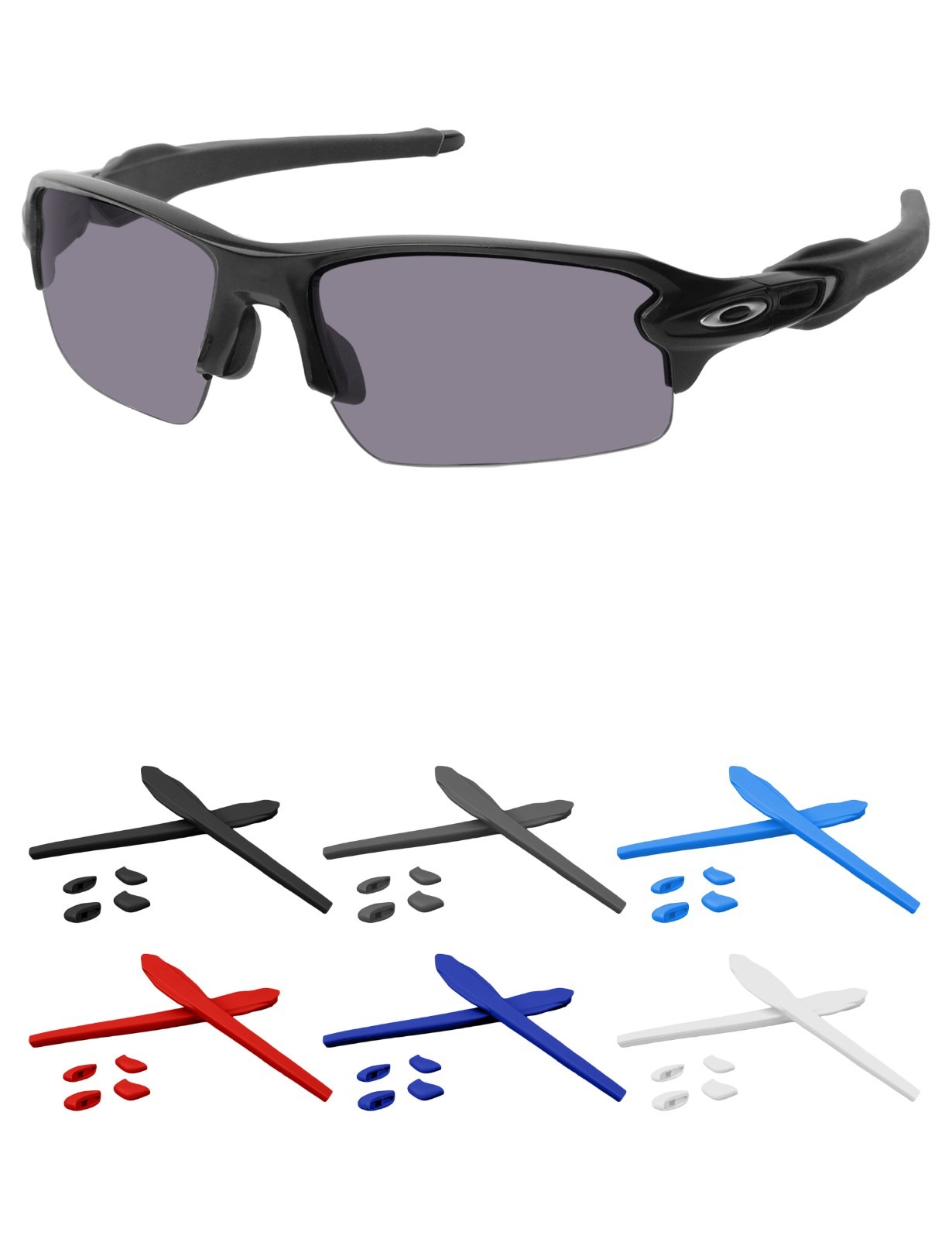 Replacement Nose Pieces & Ear Socks Rubber Kits for Oakley Flak 2.0 OO9295 Multi