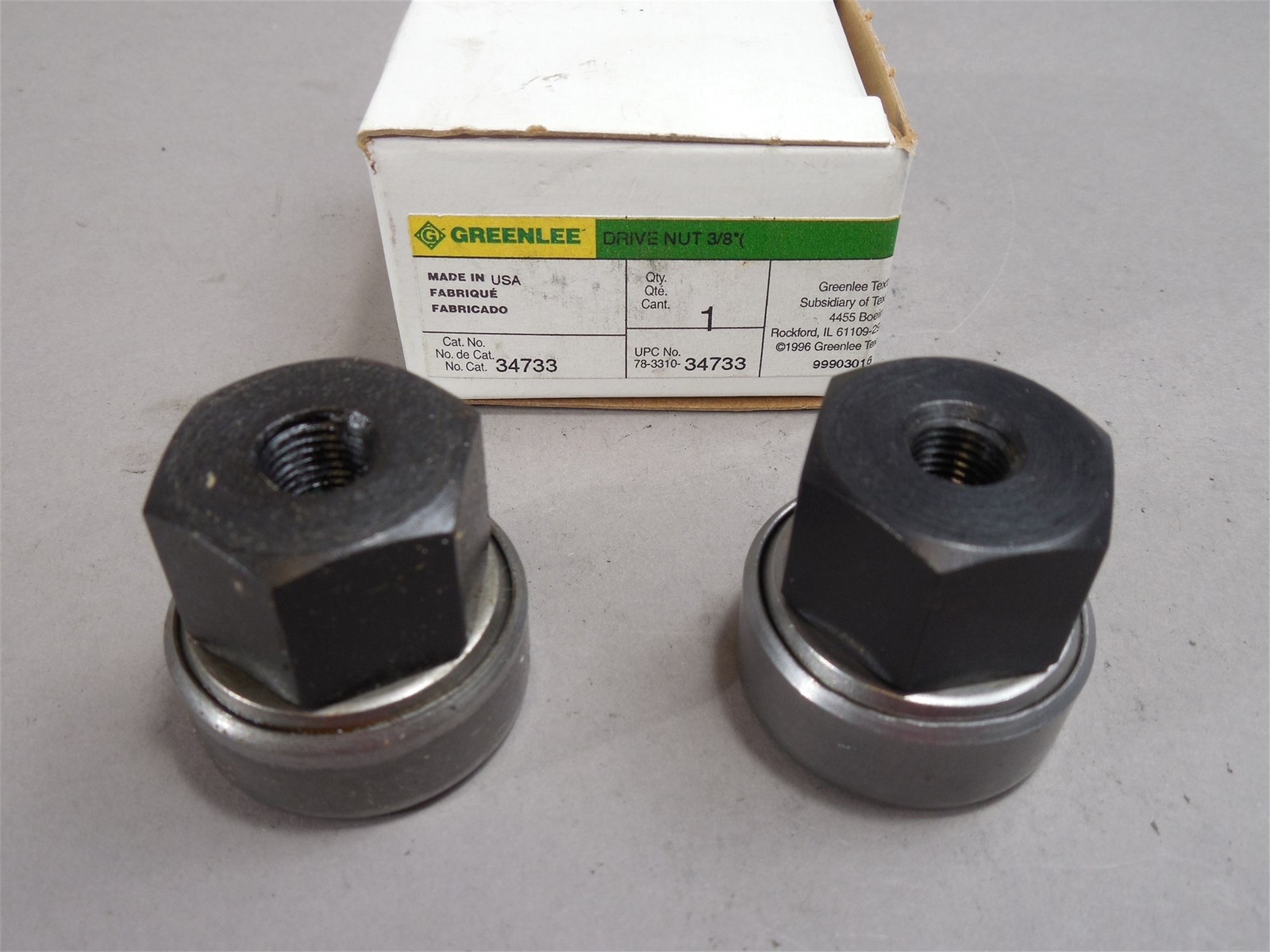 NOS - Lot of (2) Greenlee 34733 Ball Bearing Drive Nut 3/8"-24