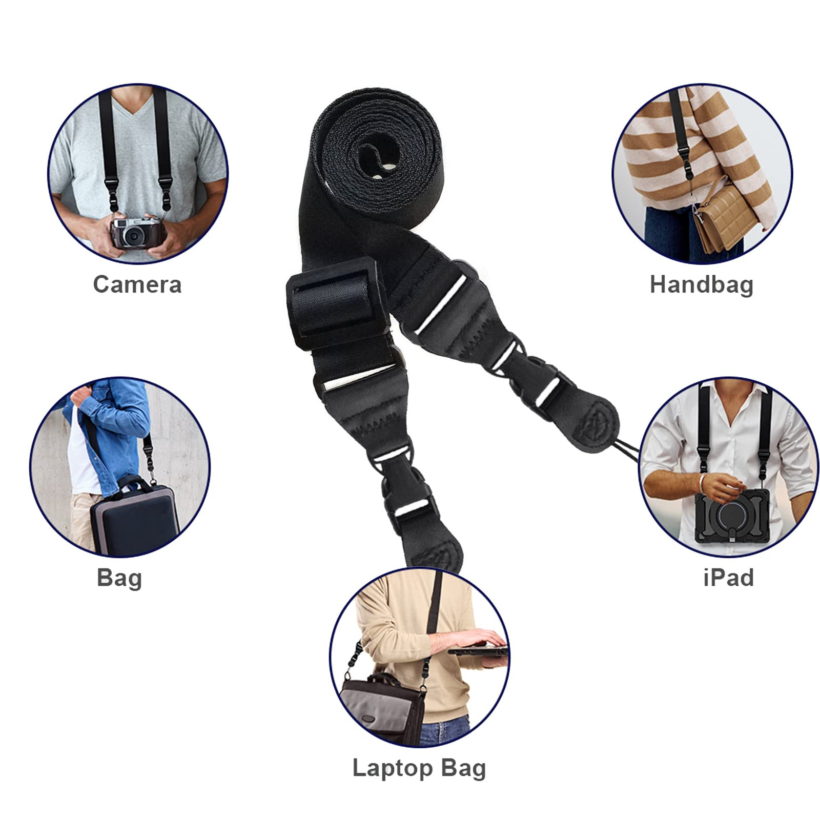 3 PACK Adjustable Shoulder Strap, Durable Nylon Neck Portable Lanyard, Suitab...