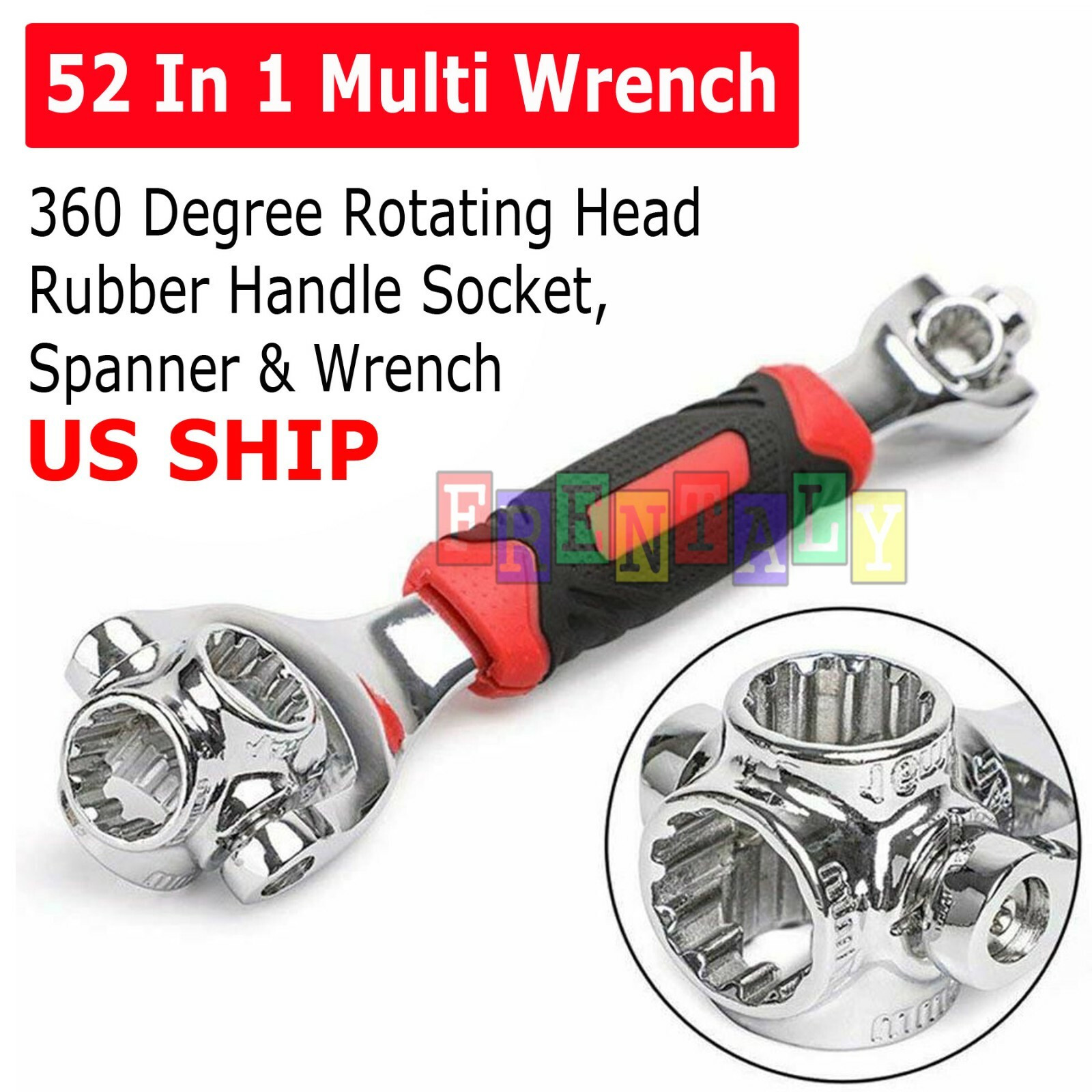 52 in 1 Universal Wrench Adjustable Tools Multi-Function Socket Tiger Spanners