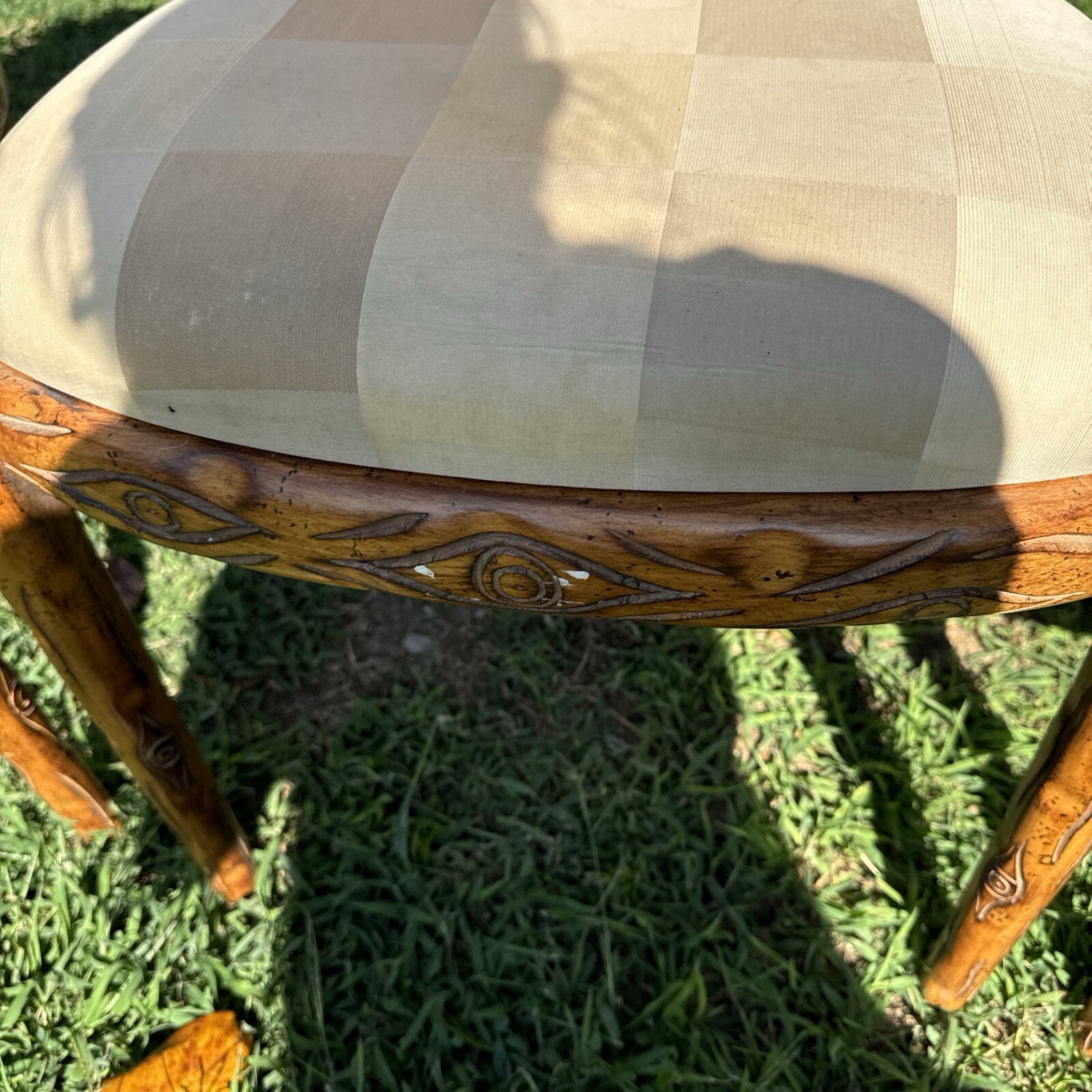 Casa Stradivari Dining Chairs Lot Of 3 Fabric Damaged And Wood Scuffed CPU ONLY