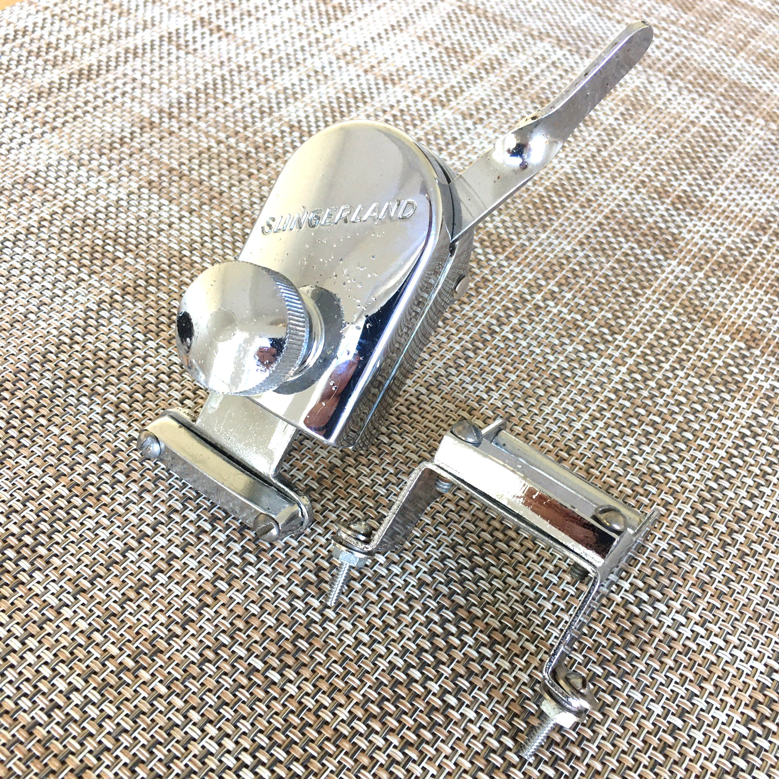 1960s VINTAGE SLINGERLAND SNARE DRUM ZOOMATIC STRAINER +BUTT PLATE USA MADE GOOD