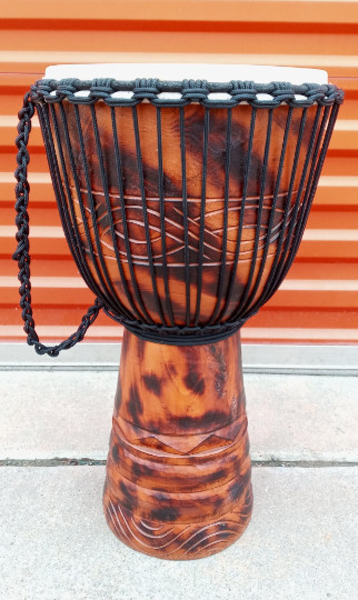 Extra Large 26" Handmade Tall Deep Carved Mahogany Djembe Drum 65M1