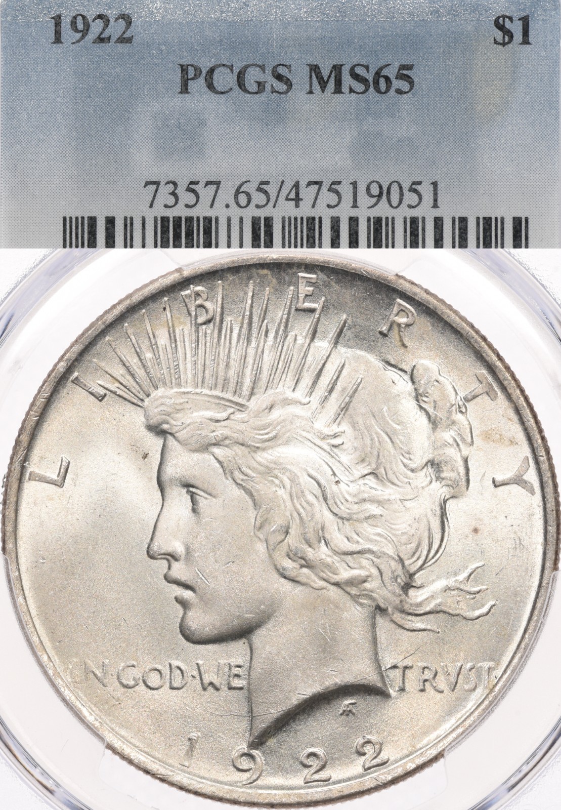 1922 $1 PCGS MS65 Peace Silver Dollar Gem Uncirculated FREE Shipping