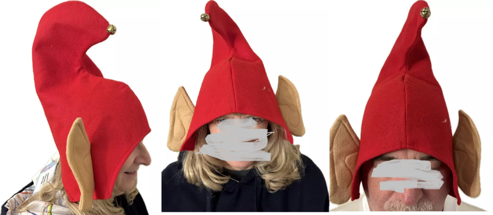 Rasta Imposta Red Elf Hat with Jinglr Bell Xmas Halloween Costume Adult OSFM