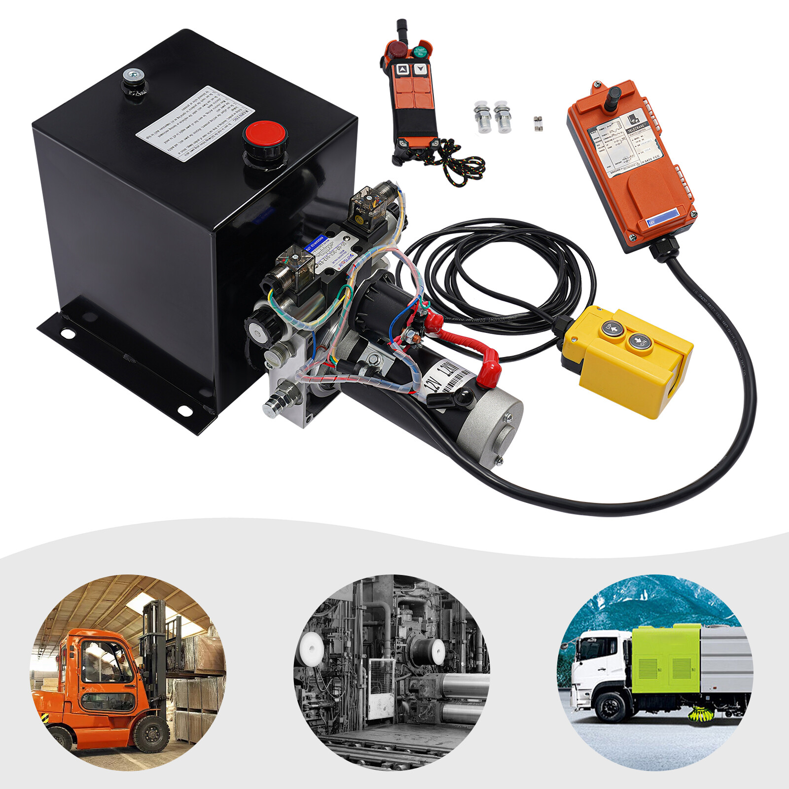 DC12V Double Acting Hydraulic Pump Hydraulic Power Unit 2850RPM Remote Control