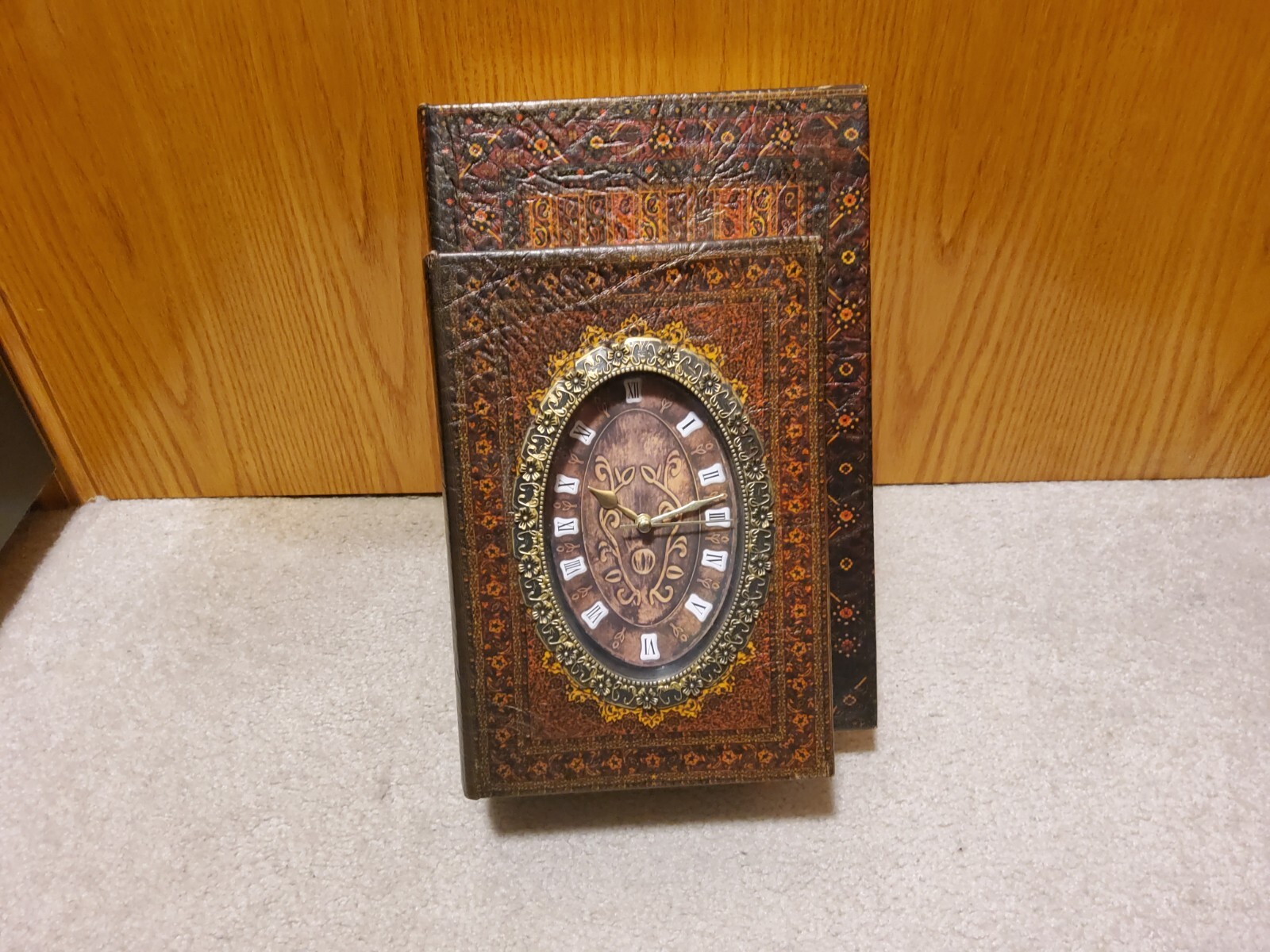 Clock & Hidden Safe Box in Two Faux Vintage Appearance Book Safe Concealment