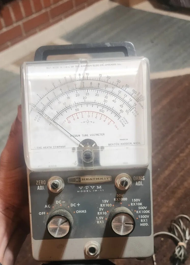 Vintage Heathkit VTVM Model IM-11 Vacuum Tube Volt Meter Untested Condition T2