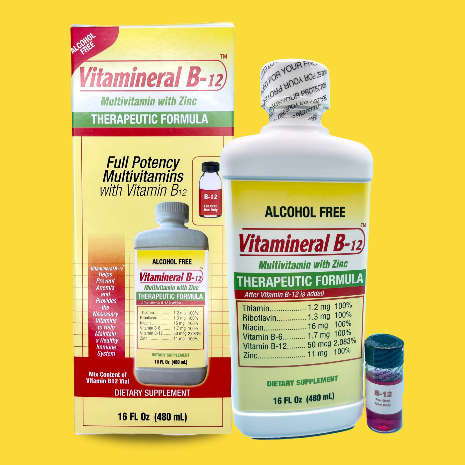 Menper Vitamineral B-12 Multivitamin with Zinc – Alcohol-Free 16 fl oz