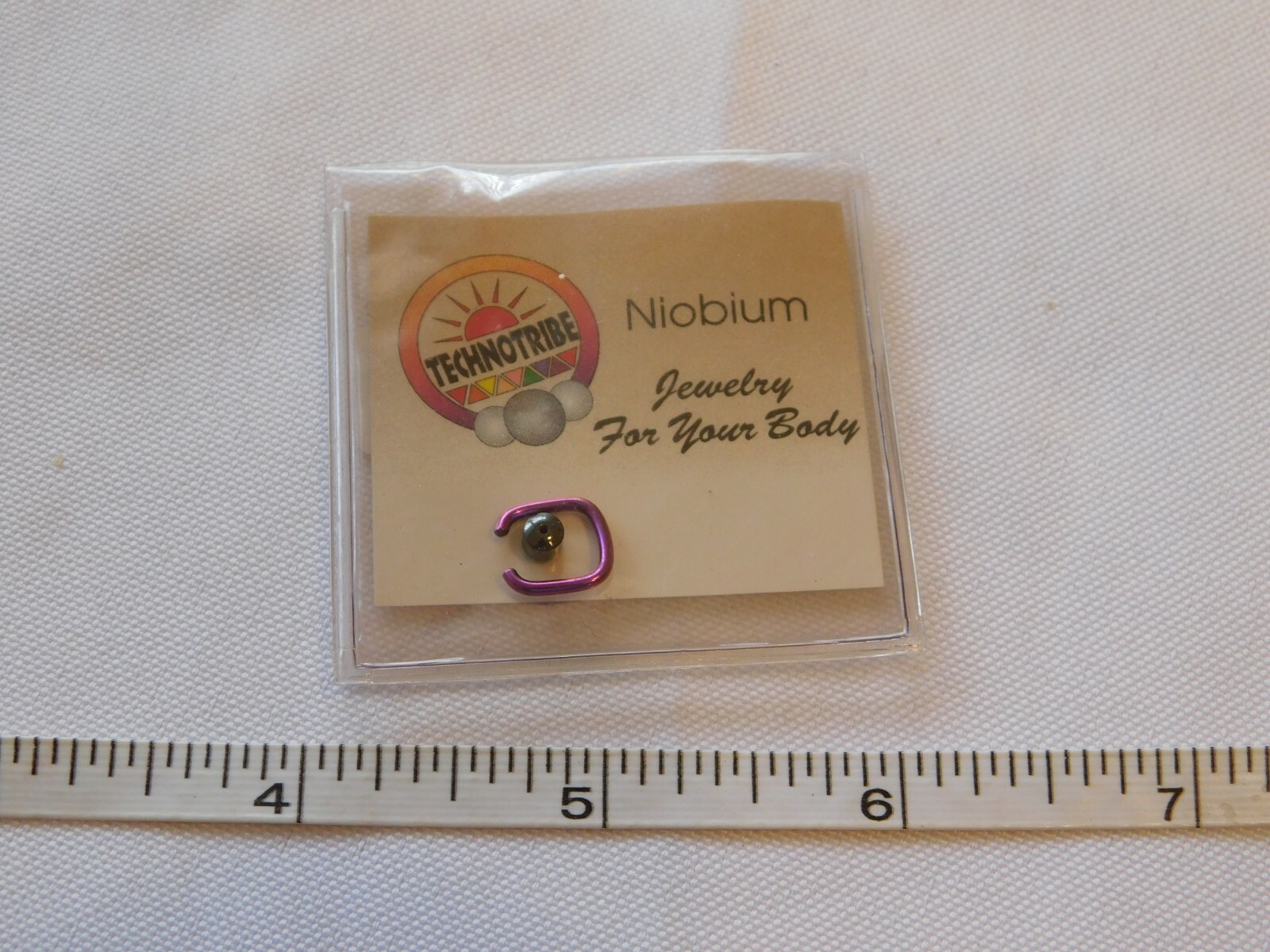 Technotribe 16 Guage Square Niobium Body Piercing Earring Pink Hoop Black Ball