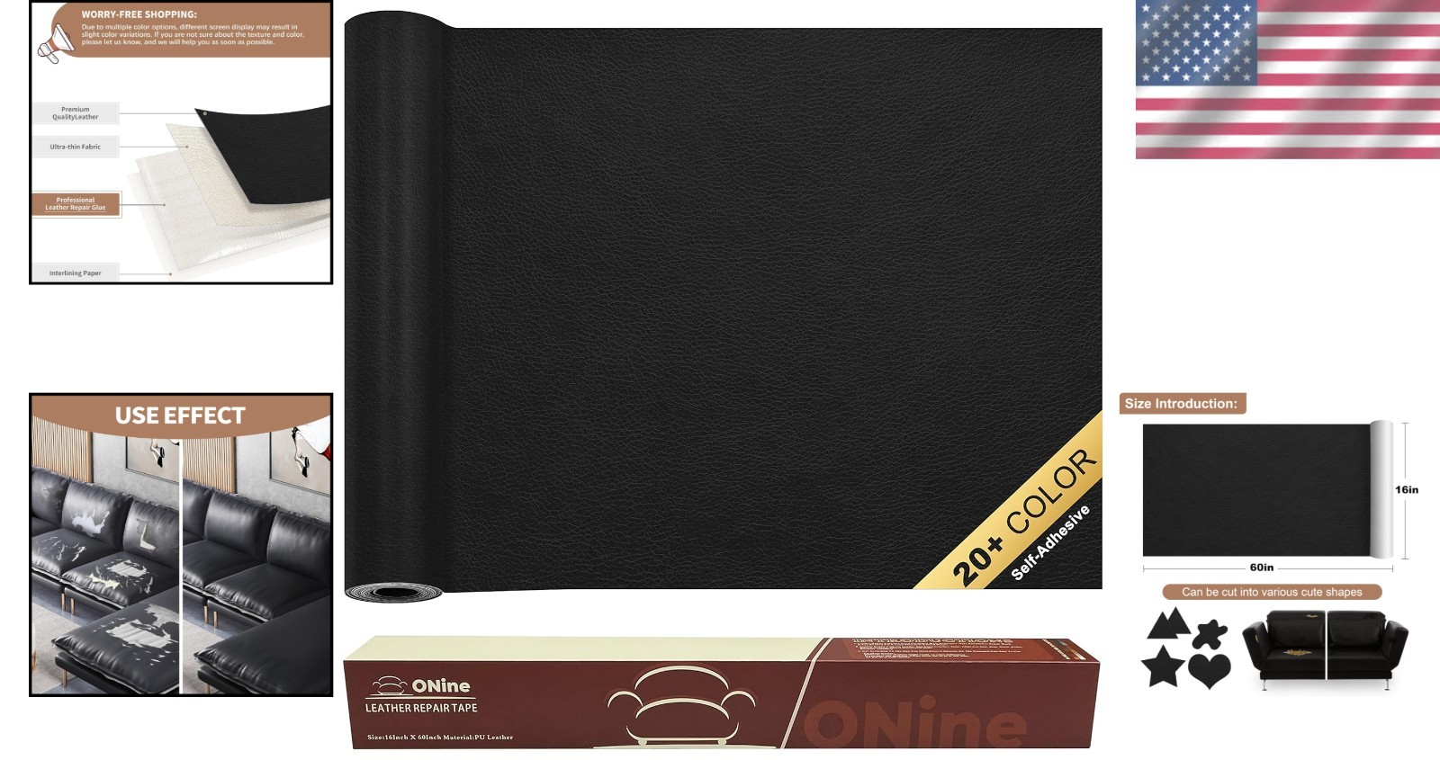Leather Repair Patch, Self-Adhesive, Sofa/Couch Scratch Fix