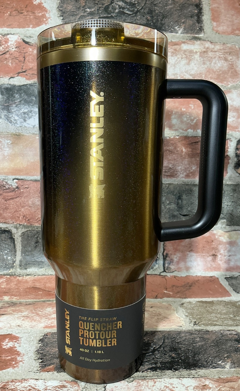Stanley Black Honey Shimmer 40 oz Quencher Leakproof ProTour Flip Straw Tumbler