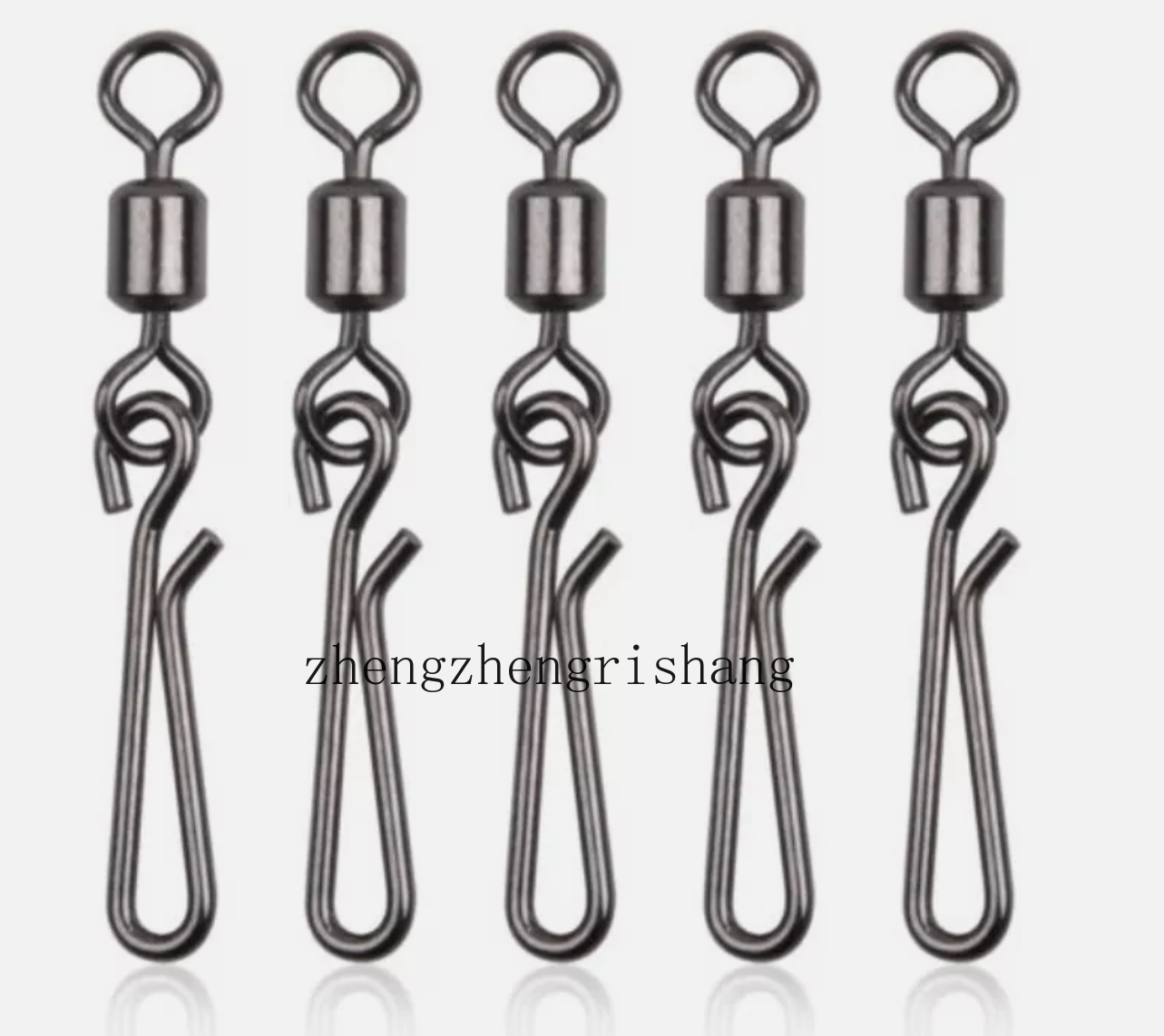 100PCS Stainless Steel Fishing Swivel with Hanging Snap Rolling Swivel Connector