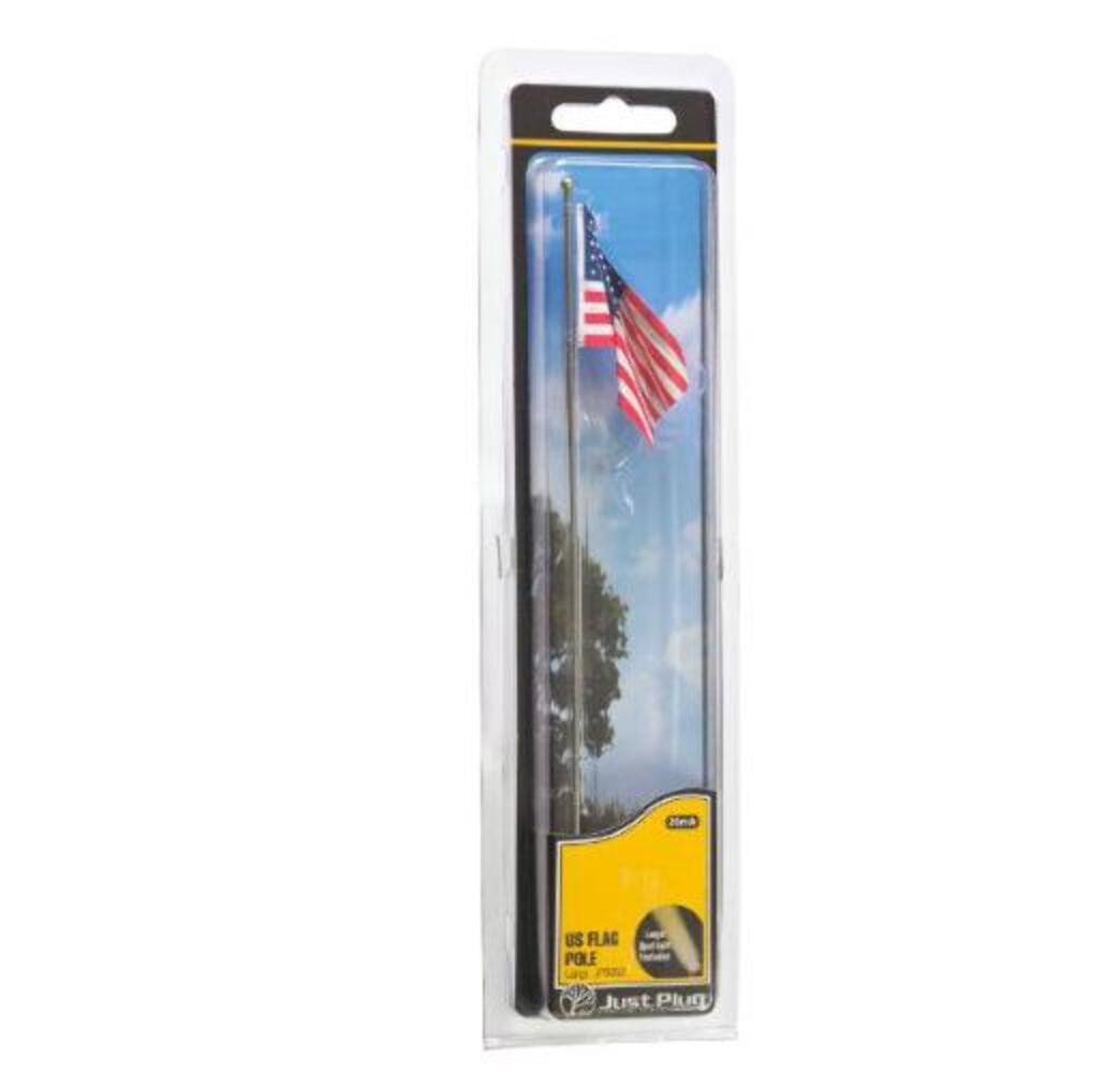 Woodland Scenics JP5952 Just Plug Large US Flag and Pole - Just Plug Series