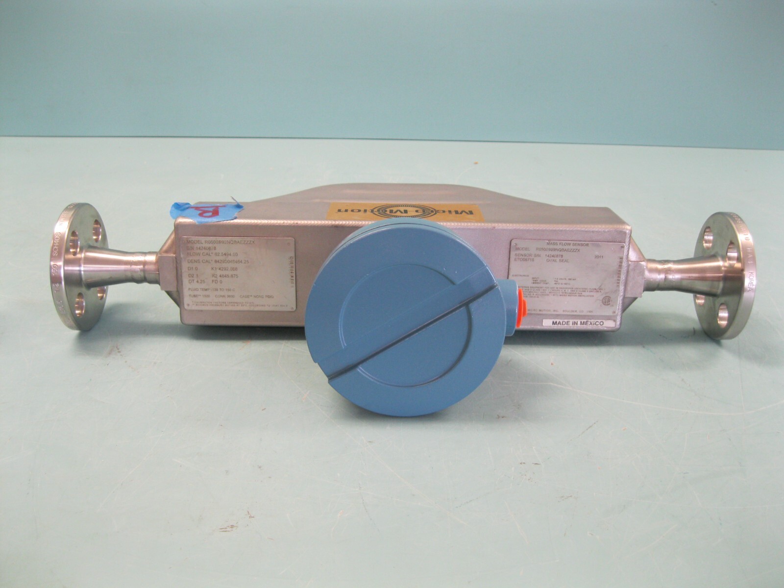 1/2" 150# Micro Motion R050 Mass Flow Sensor 2011 w/ 700 Core Processor CAL. B10