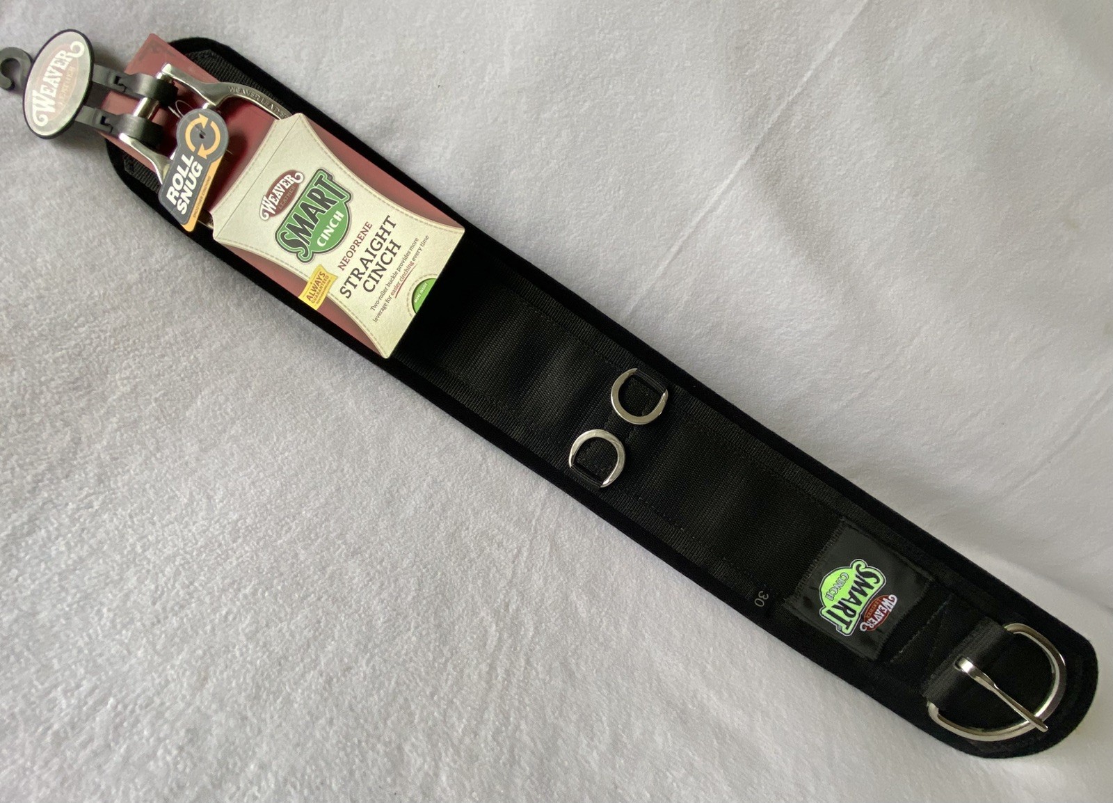 NEW 32" Weaver BLACK Neoprene Smart CINCH With Roll Snug Buckle~Removable Liner