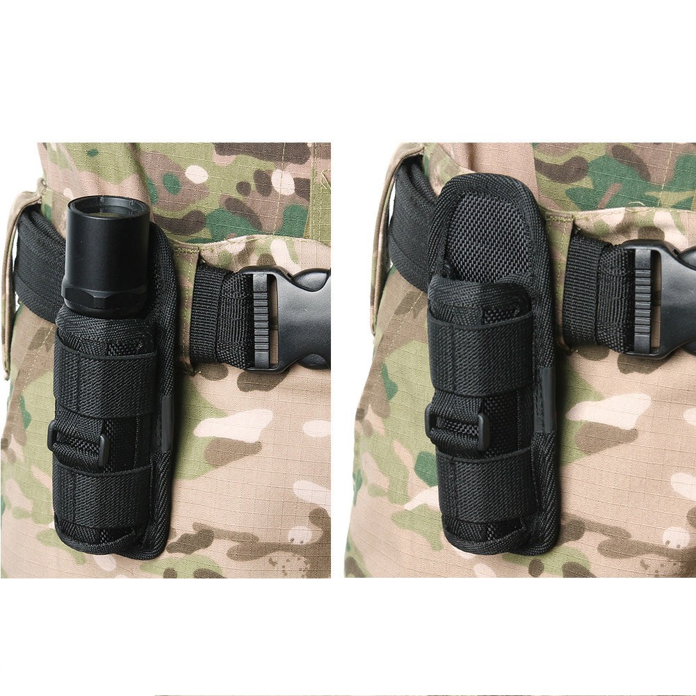 360 Degrees Rotatable Nylon Flashlight Torch Pouch Holder Bag Accessory