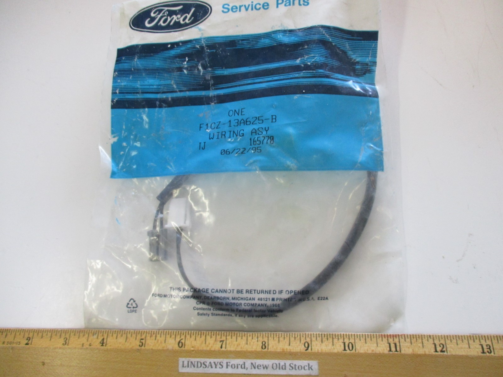 FORD UNOPENED 1991/1996 ESCORT "WIRING ASSY" (HIGH MOUNT LAMP), F1CZ-13A625-B