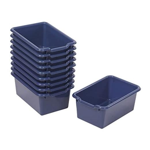 Scoop Front Storage Bins, Multipurpose Organization, 10-Piece Navy