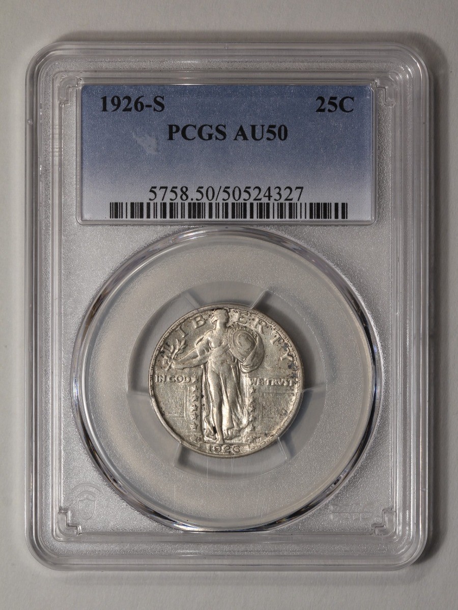 1926-S 25C Standing Liberty Quarter PCGS AU50