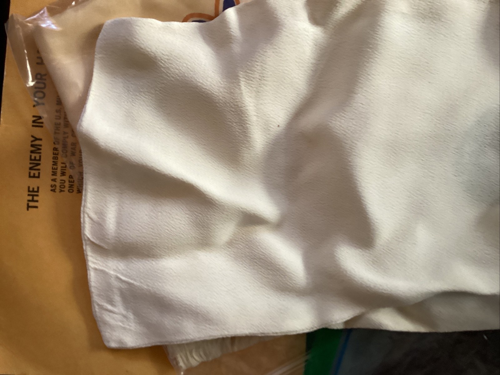RAF Silk Scarf White Ww2 Storage Folds Exquisite Quality