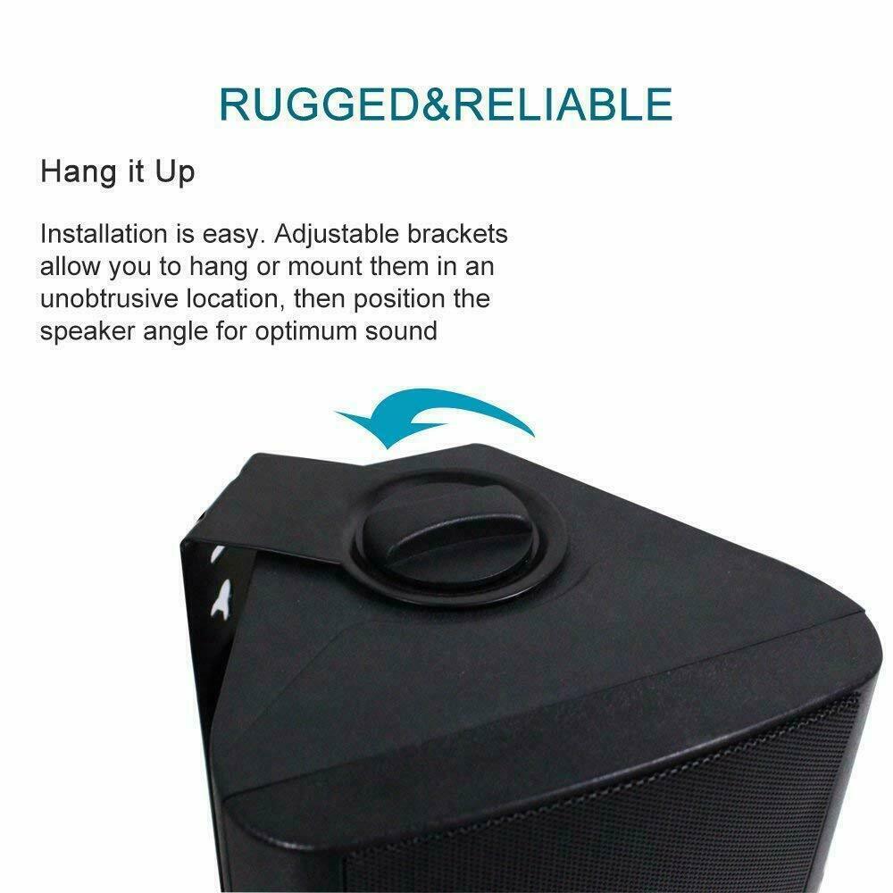 2Pair 5.25" Bluetooth Speakers Wireless Patio Waterproof Wired Wall Mount System
