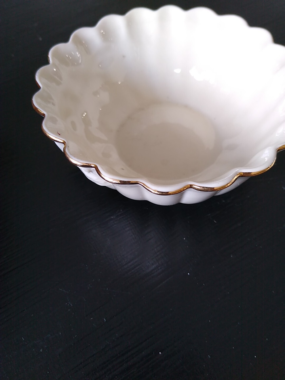 Vintage LENOX Small Trinket Bowl Embossed Roses Gold Trim 4"