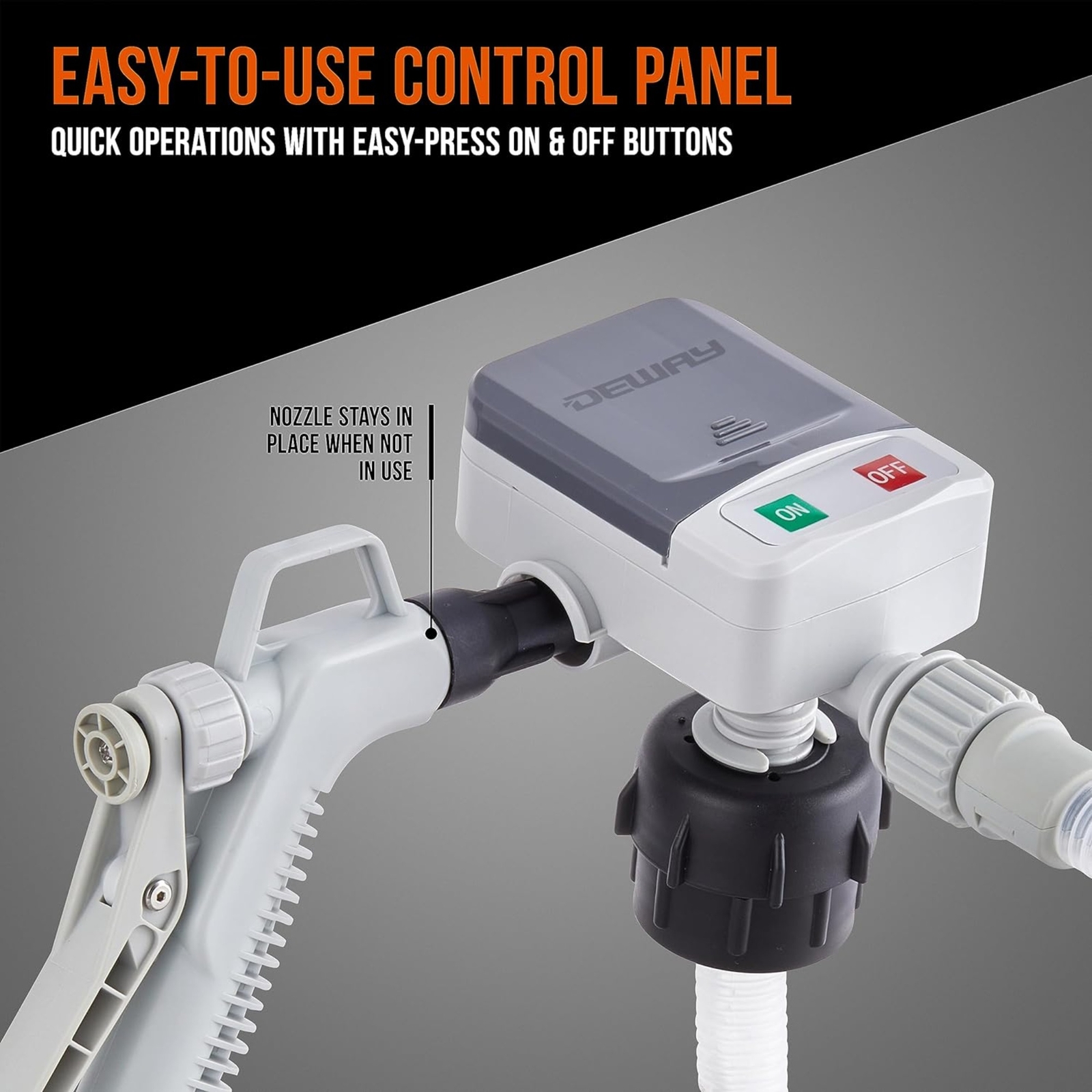 Deway Automatic Fuel Transfer Pump with Nozzle for Quick Flow Control & Stop