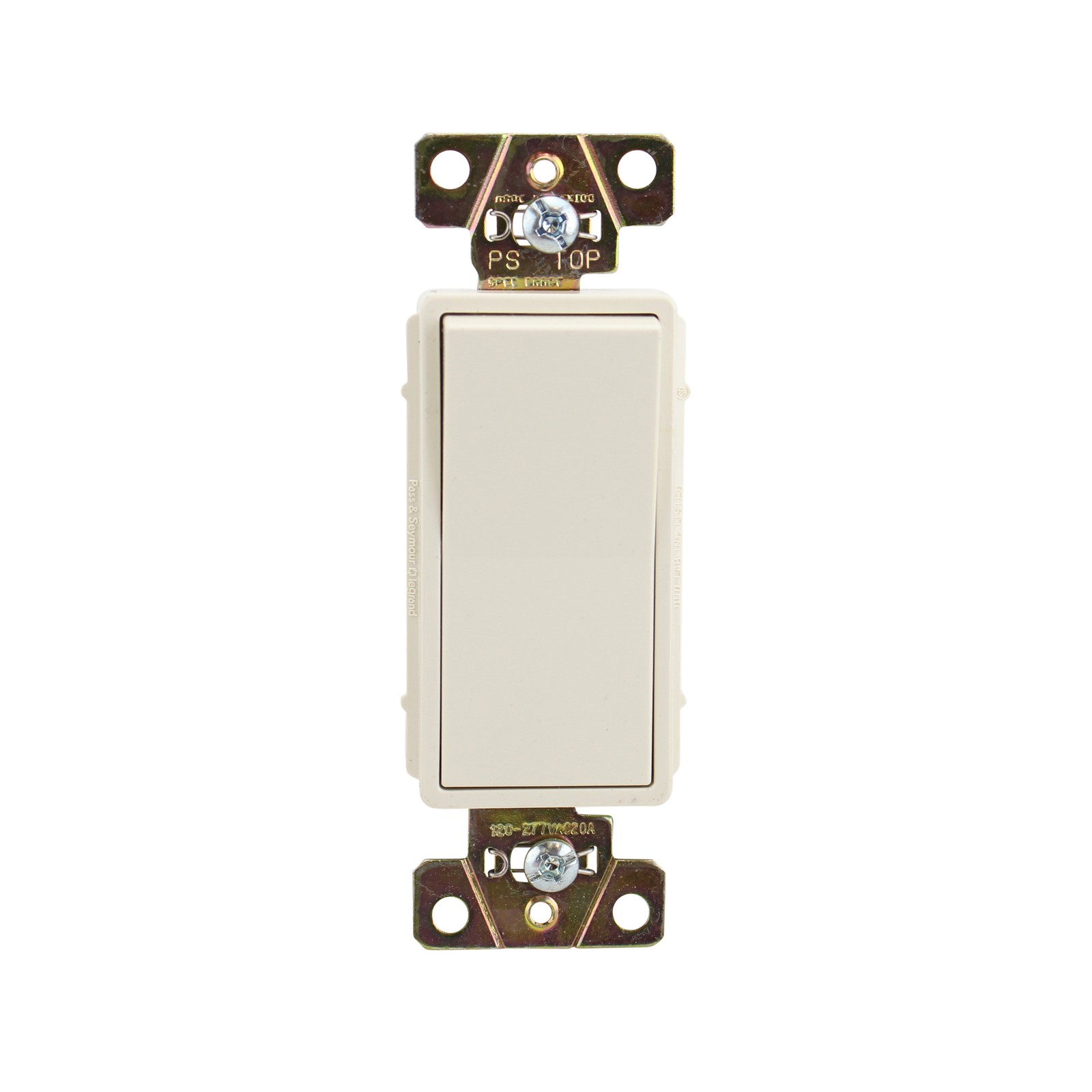 PASS & SEYMOUR 2621-LA 1-POLE DECORATOR SWITCH, 20A, 120/277V, LIGHT ALMOND