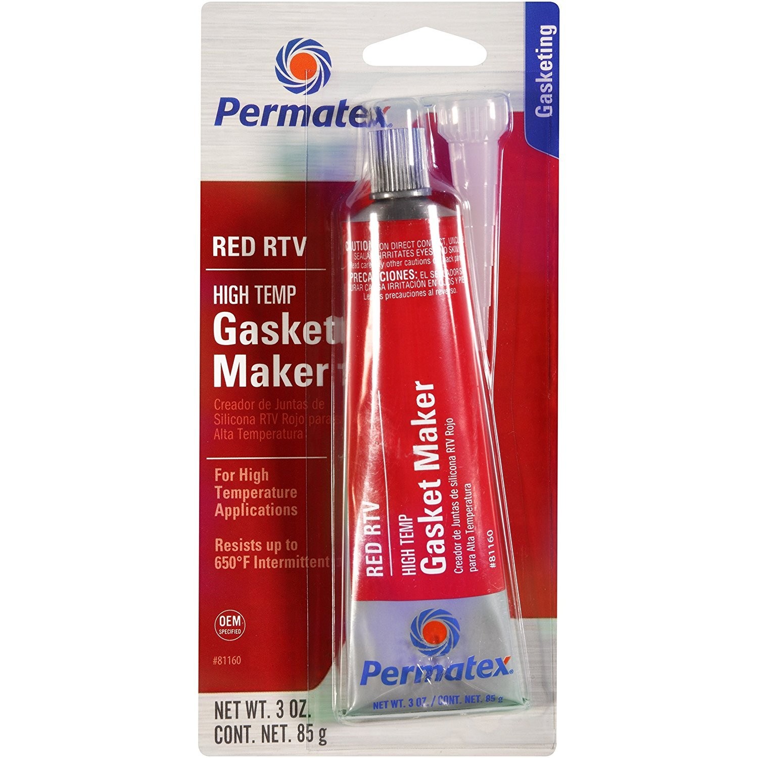 Permatex 81160 3 Oz High-Temp Red RTV Silicone Gasket (pack of 2)