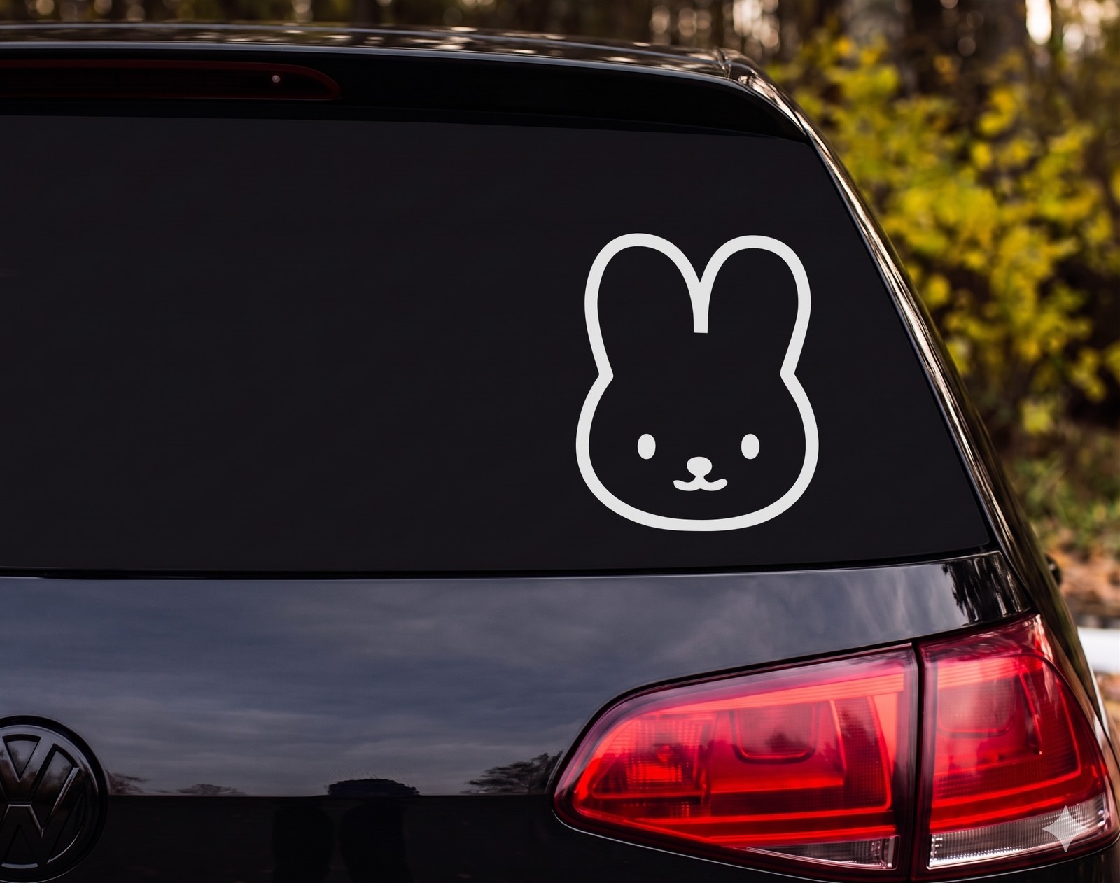 Miffy Style Bunny Rabbit Face Cartoon Outline Vinyl Decal Sticker Car Laptop