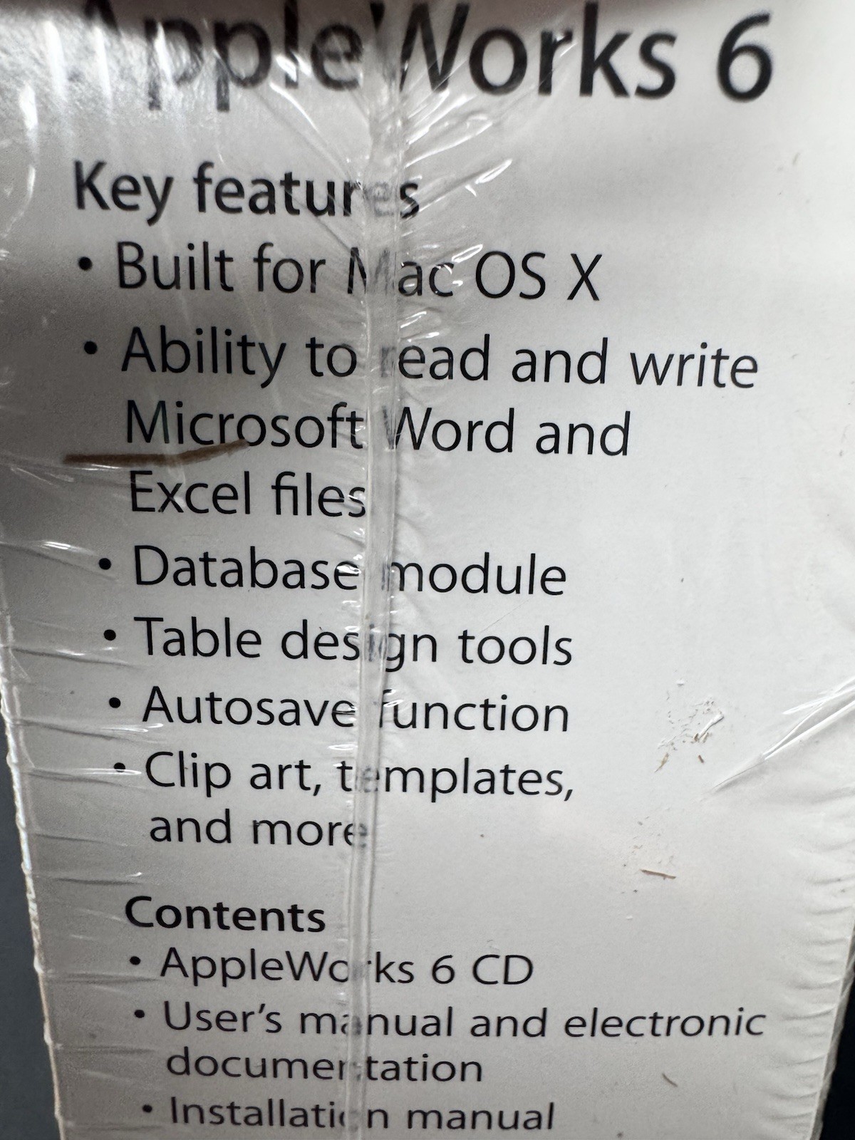 Apple Works 6 Version 6.2 (M9057Z/A) Read/Write Microsoft Word/Excel New Sealed