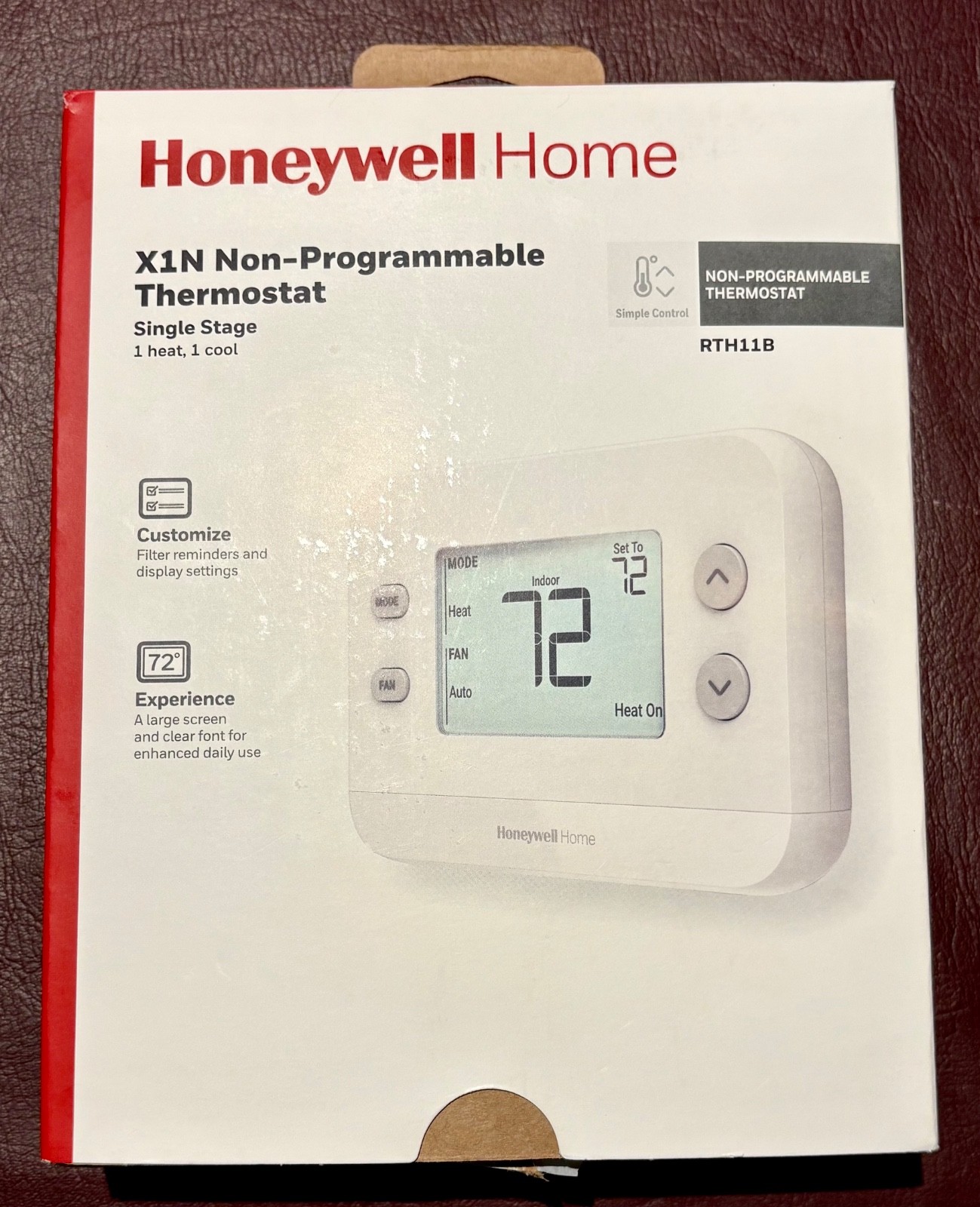 HONEYWELL Home X1N Non-Programmable Thermostat Single-Stage 1-Heat/1-Cool